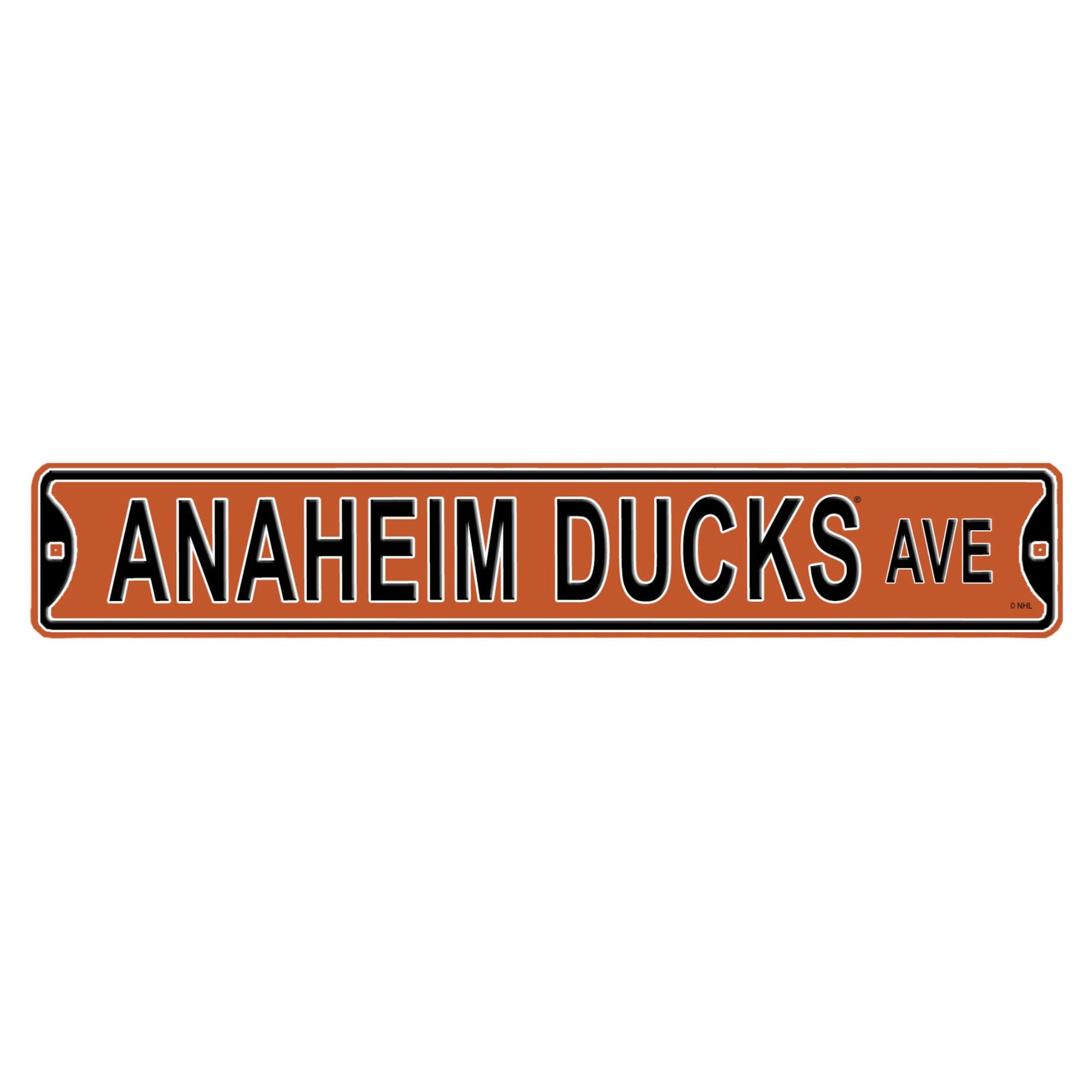 Anaheim Ducks Ave - Orange - Embossed Steel Street Sign