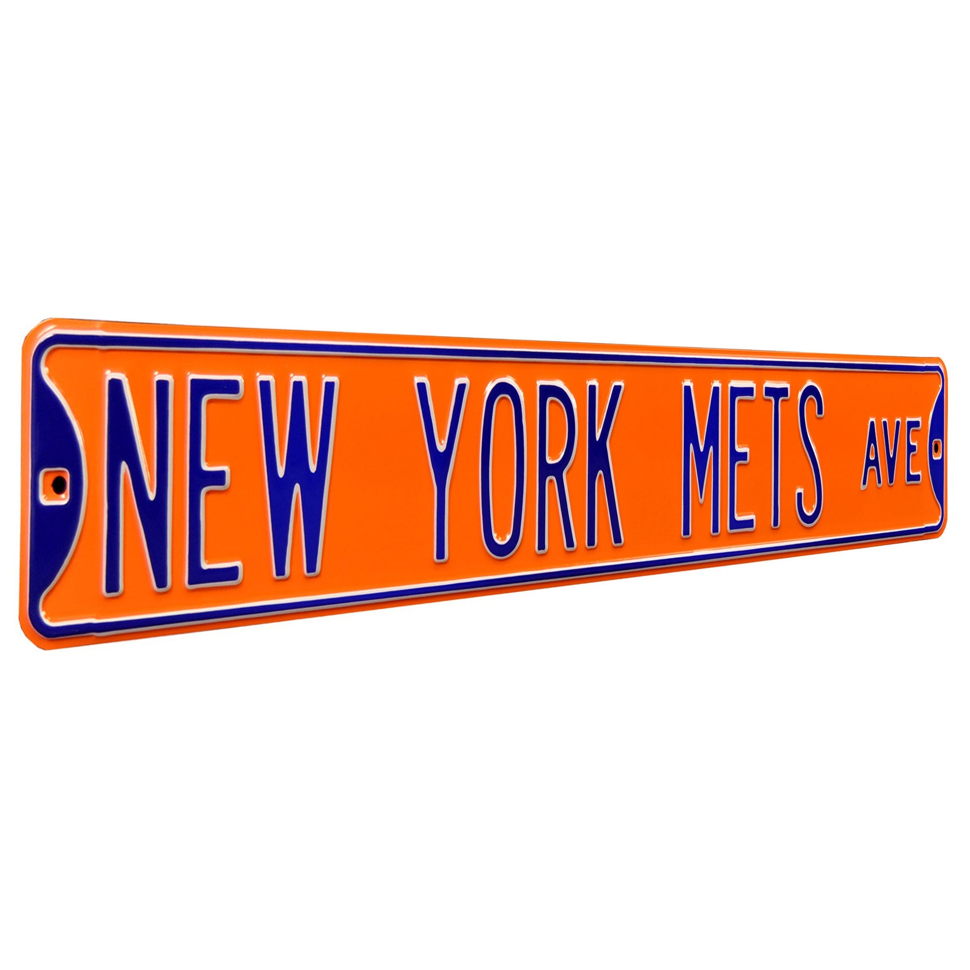 New York Mets - NEW YORK METS AVE - Orange Embossed Steel Street Sign