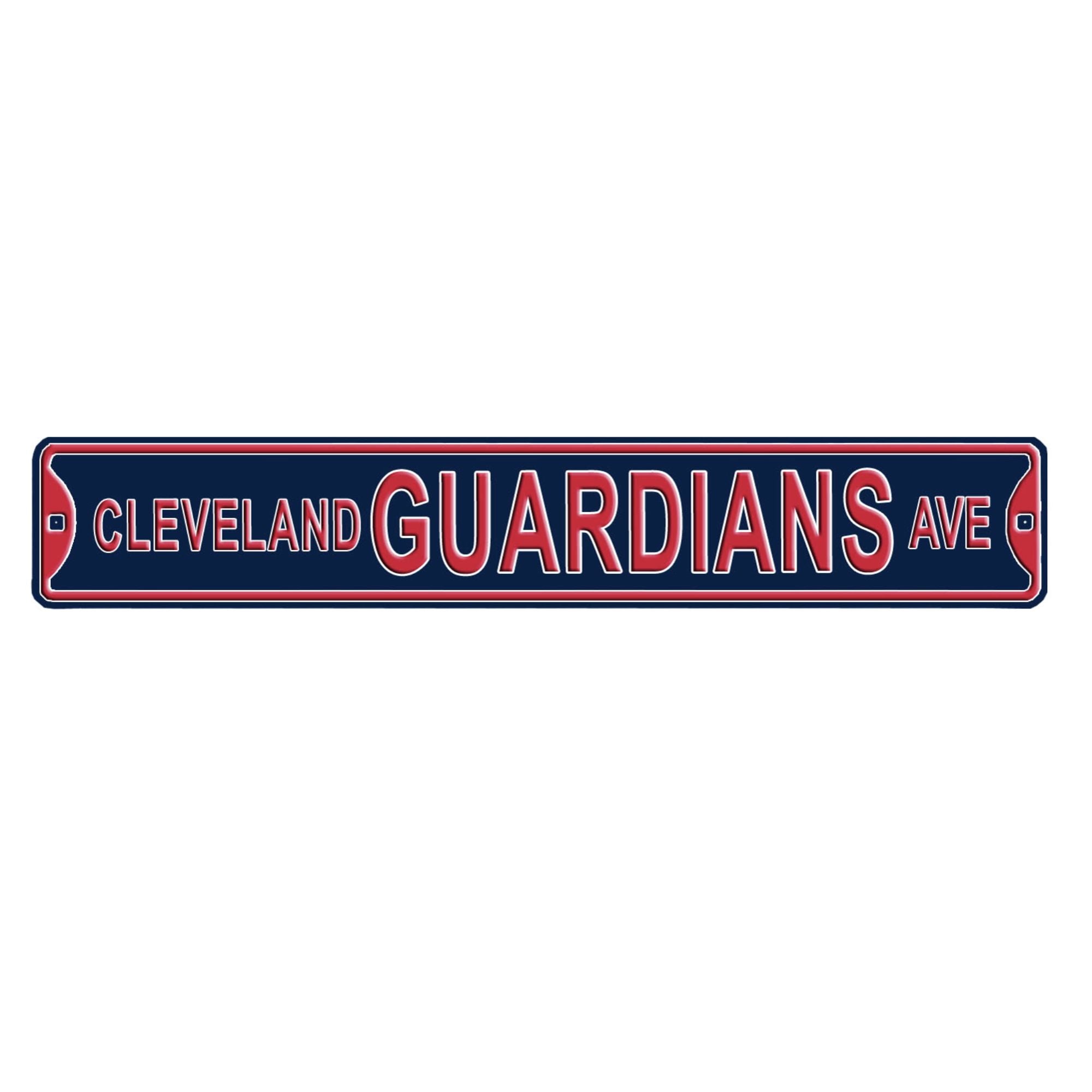 Cleveland Guardians Ave - 2024 - Embossed Steel Street Sign