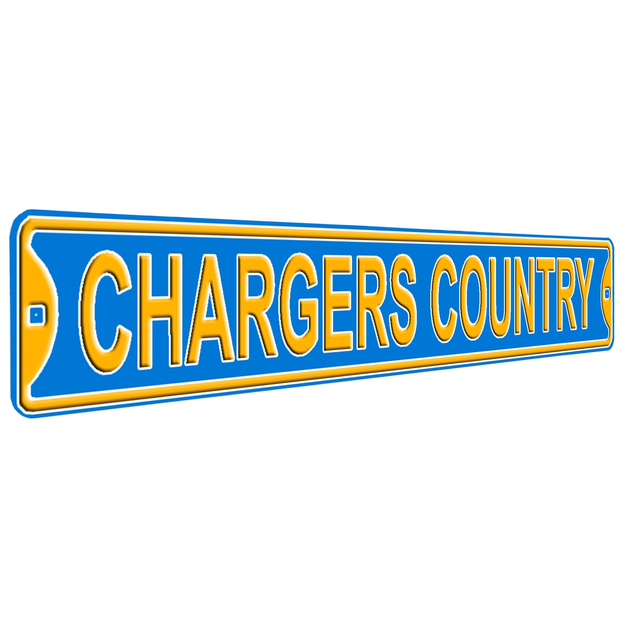 Chargers Country- Los Angeles Chargers - Embossed Steel Street Sign