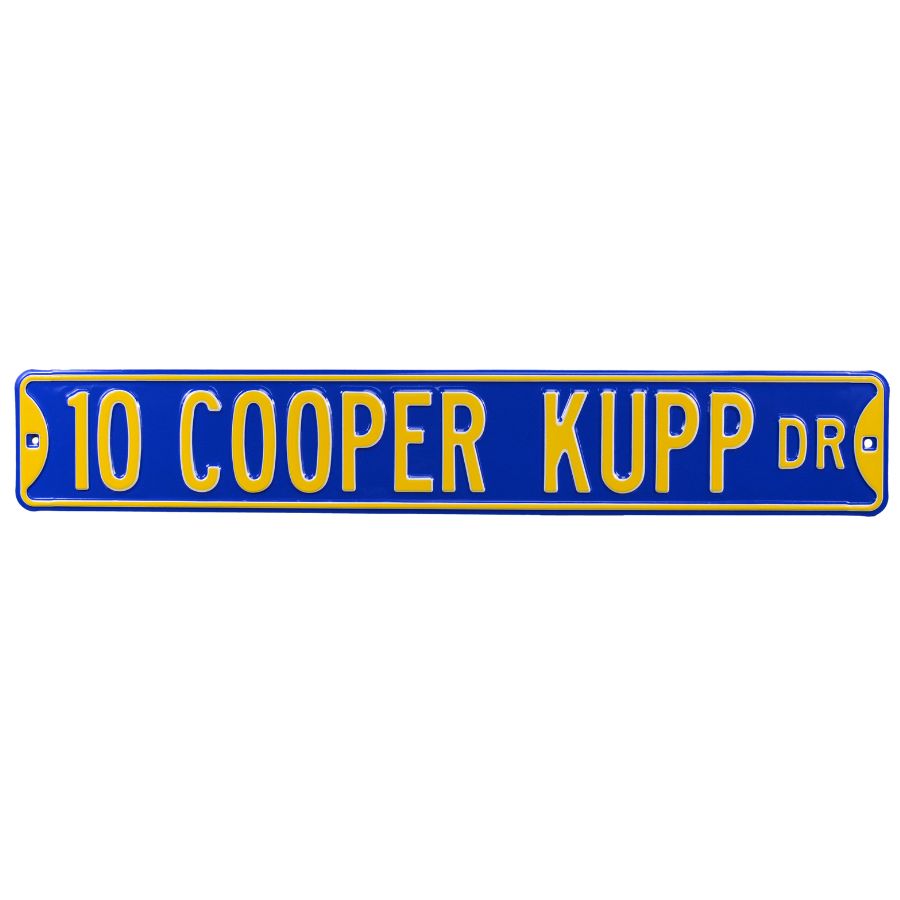 Los Angeles Rams - 10 COOPER KUPP DR - Embossed Steel Street Sign
