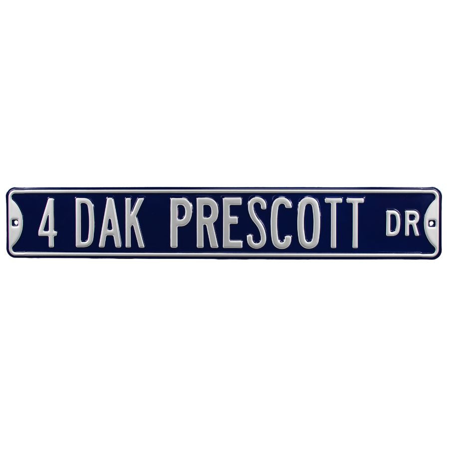 Dallas Cowboys - 4 DAK PRESCOTT DR - Embossed Steel Street Sign