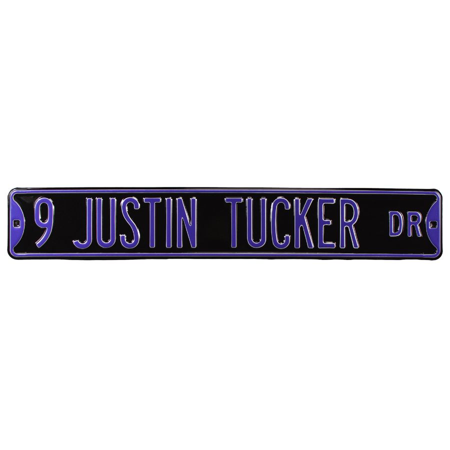 Baltimore Ravens JUSTIN TUCKER DR - Embossed Steel Street Sign