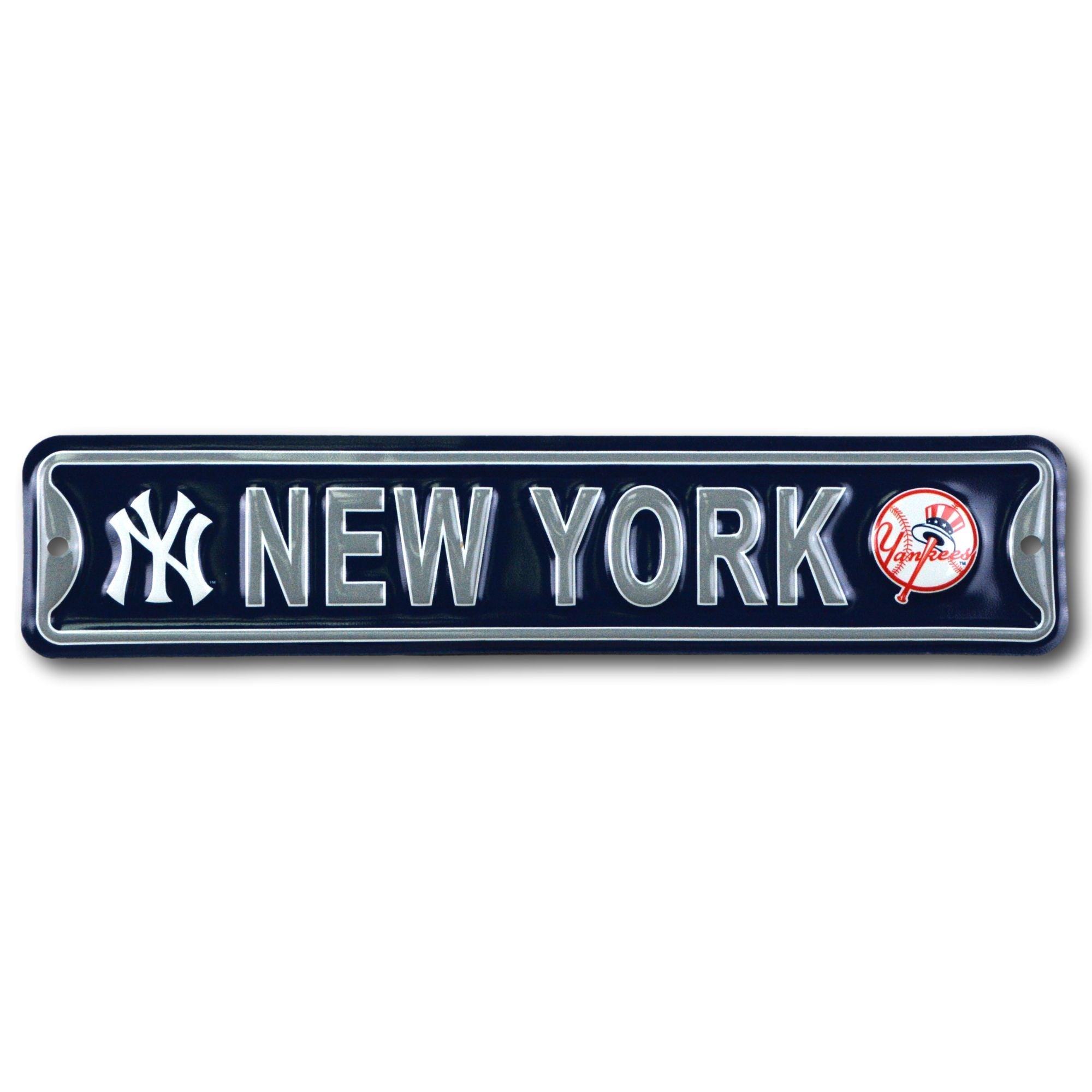 New York Yankees -CITY LOGO- Steel Embossed MLB Mini Street Sign