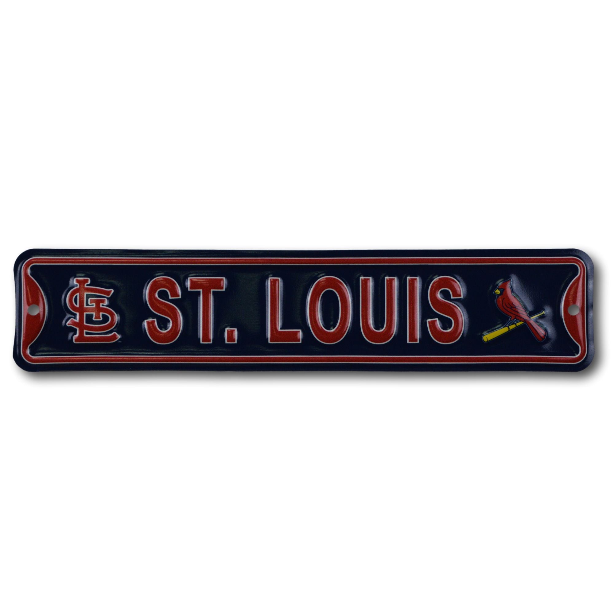 St. Louis Cardinals -CITY LOGO- Steel Embossed MLB Mini Street Sign