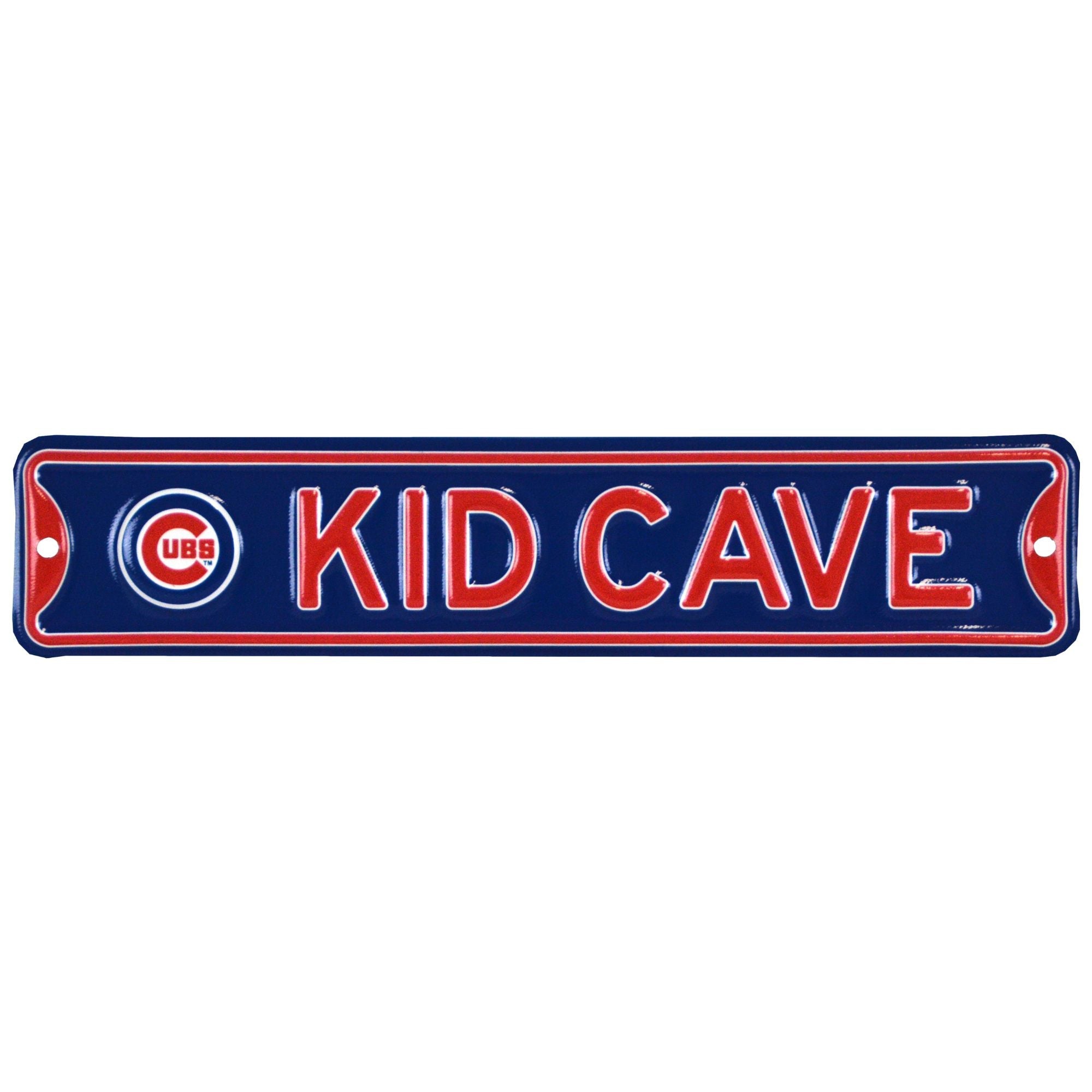 Chicago Cubs- KID CAVE -Steel Embossed MLB Mini Street Sign