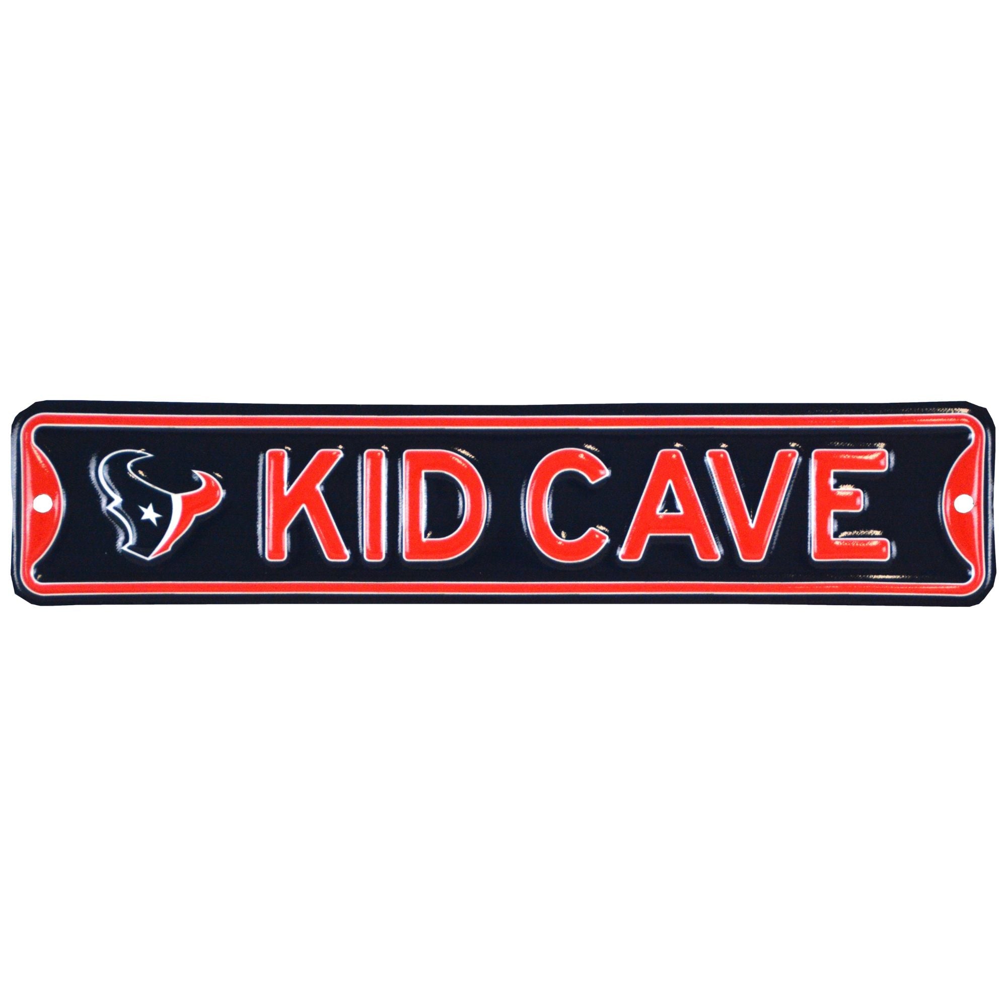 Houston Texans - KID CAVE -Steel Embossed NFL Mini Street Sign