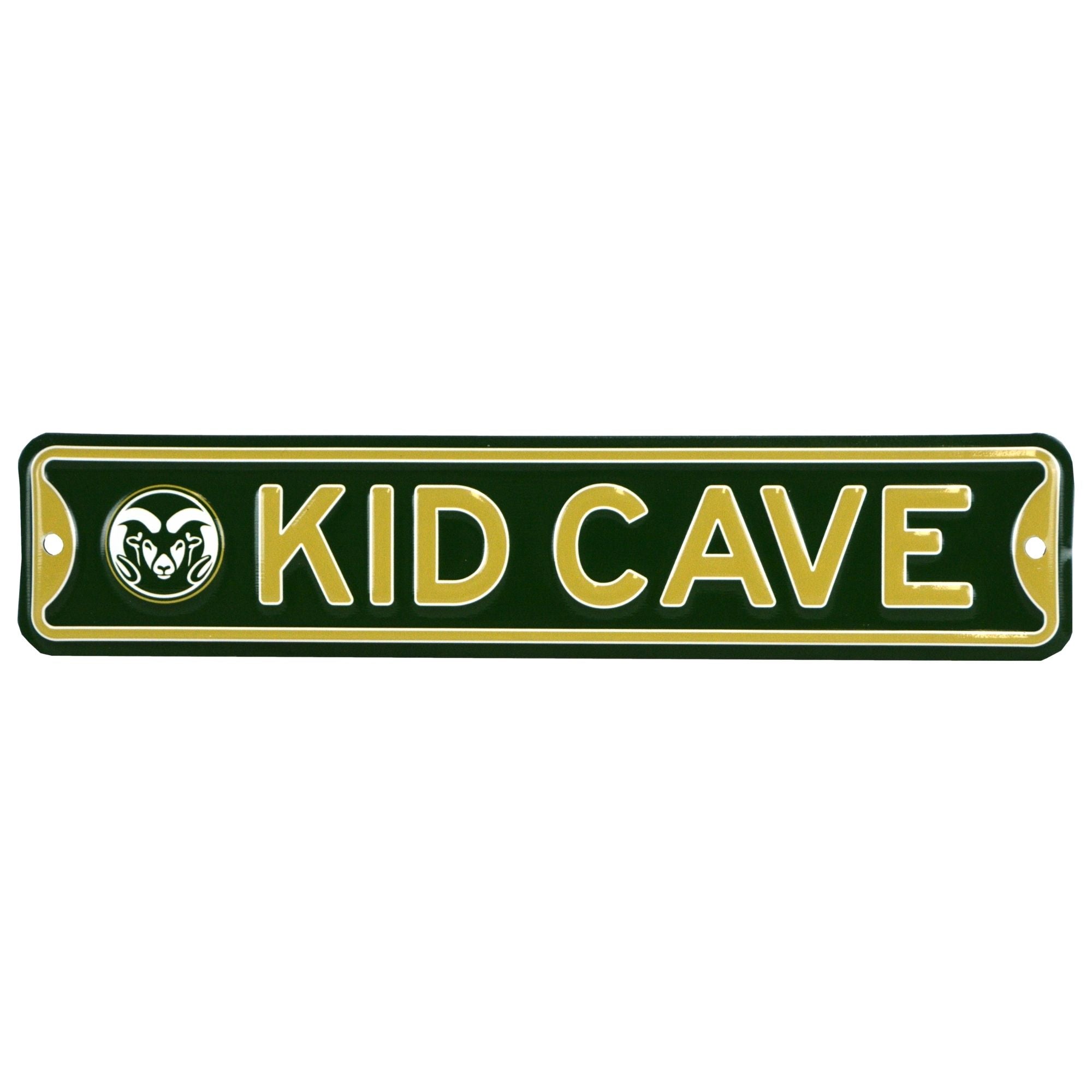 Colorado State Rams - KID CAVE -Steel Embossed NCAA Mini Street Sign