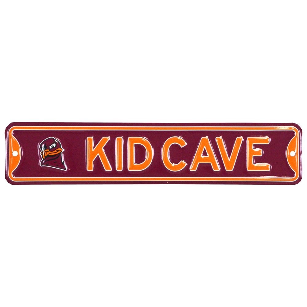 Virginia Tech - KID CAVE -Steel Embossed NCAA Mini Street Sign