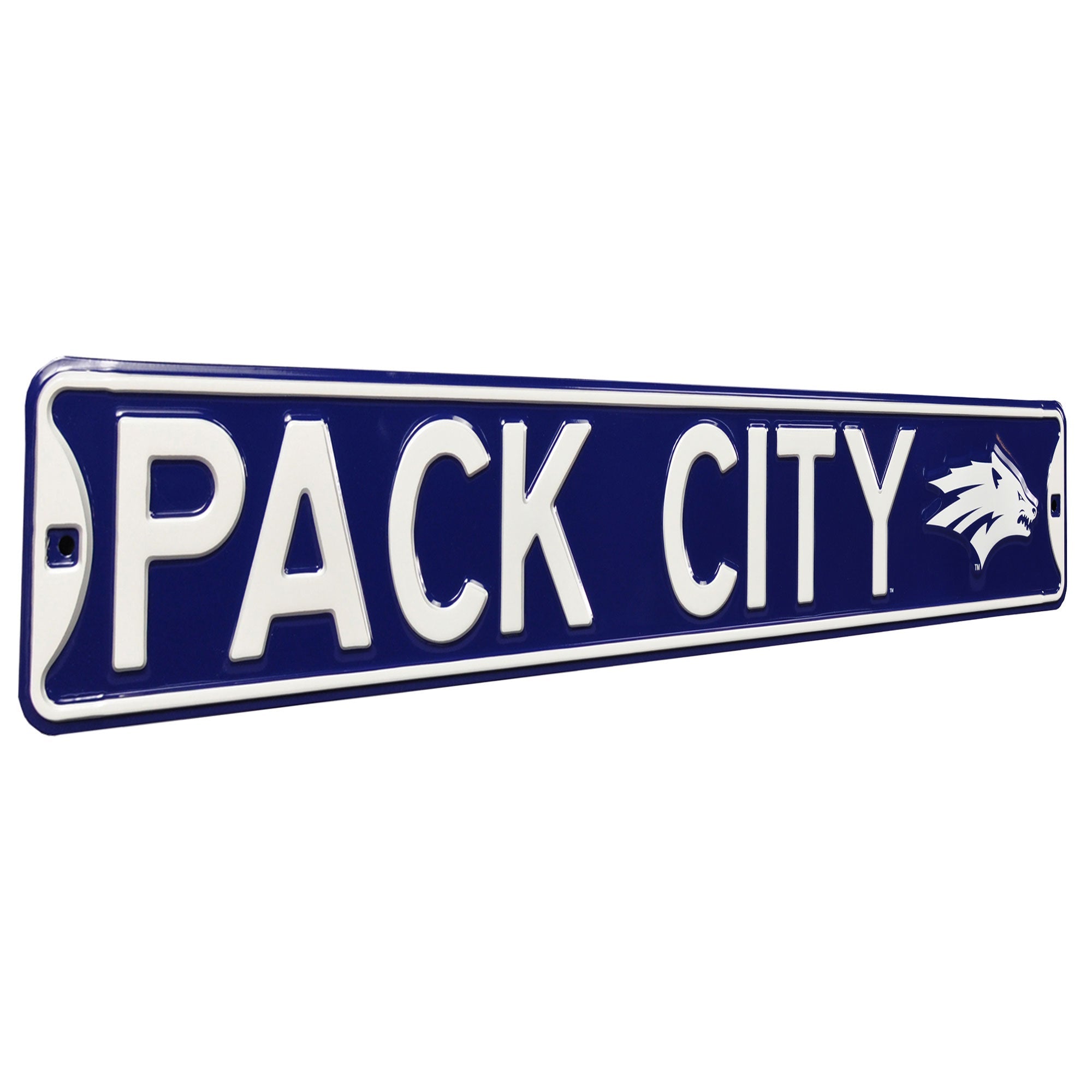 Nevada Wolfpack - PACK CITY - Embossed Steel Street Sign