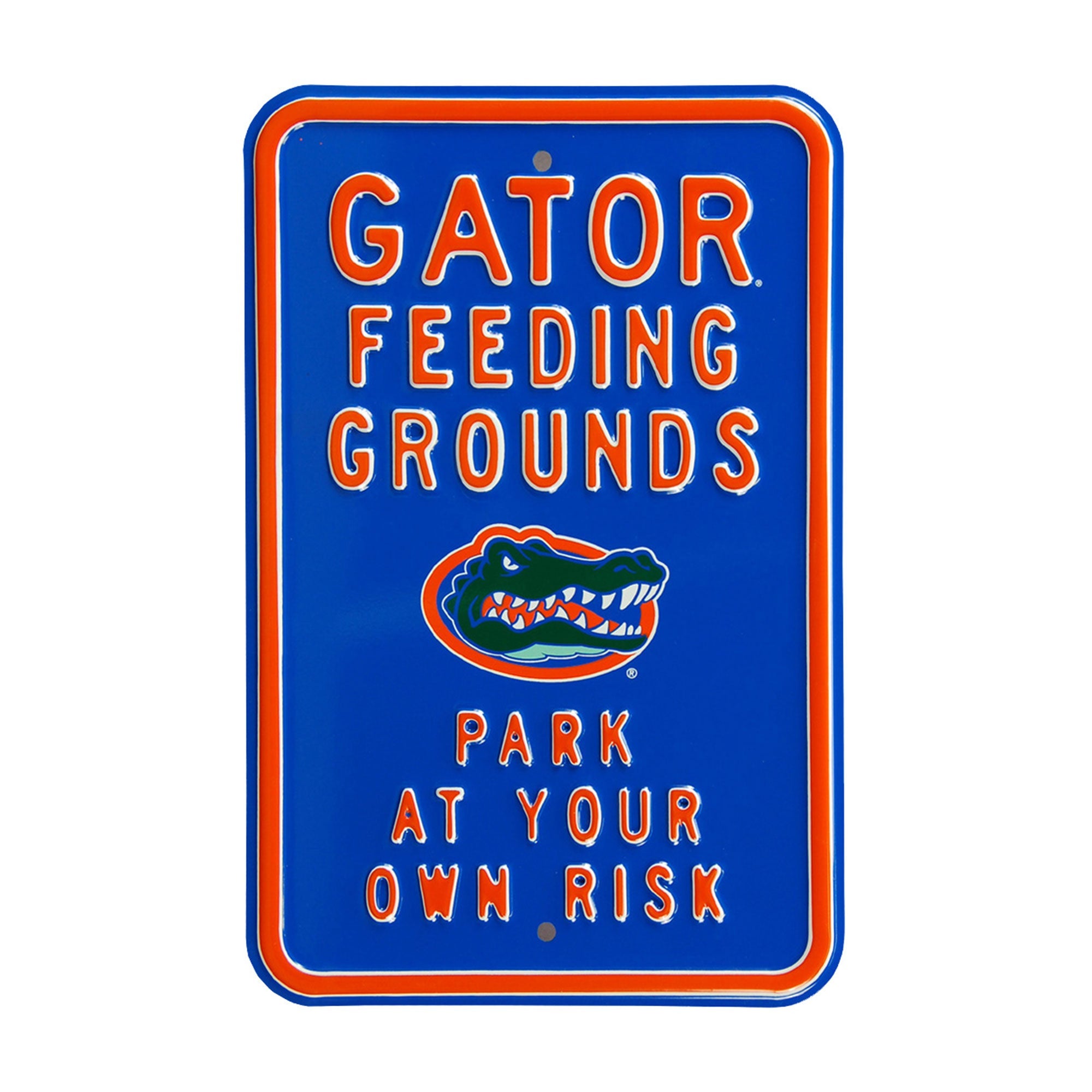 Florida Gators - GATOR FEEDING GROUNDS - Embossed Steel Parking Sign