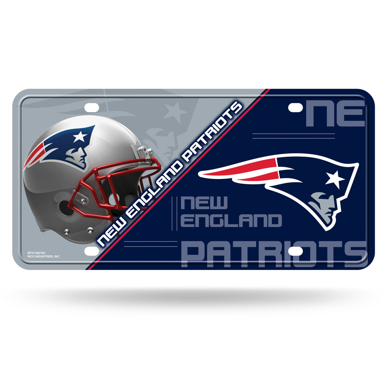New England Patriots License Plate Metal - Sports Collectibles, Sports Memorabilia, Sports Fan Shop, Sports Gifts