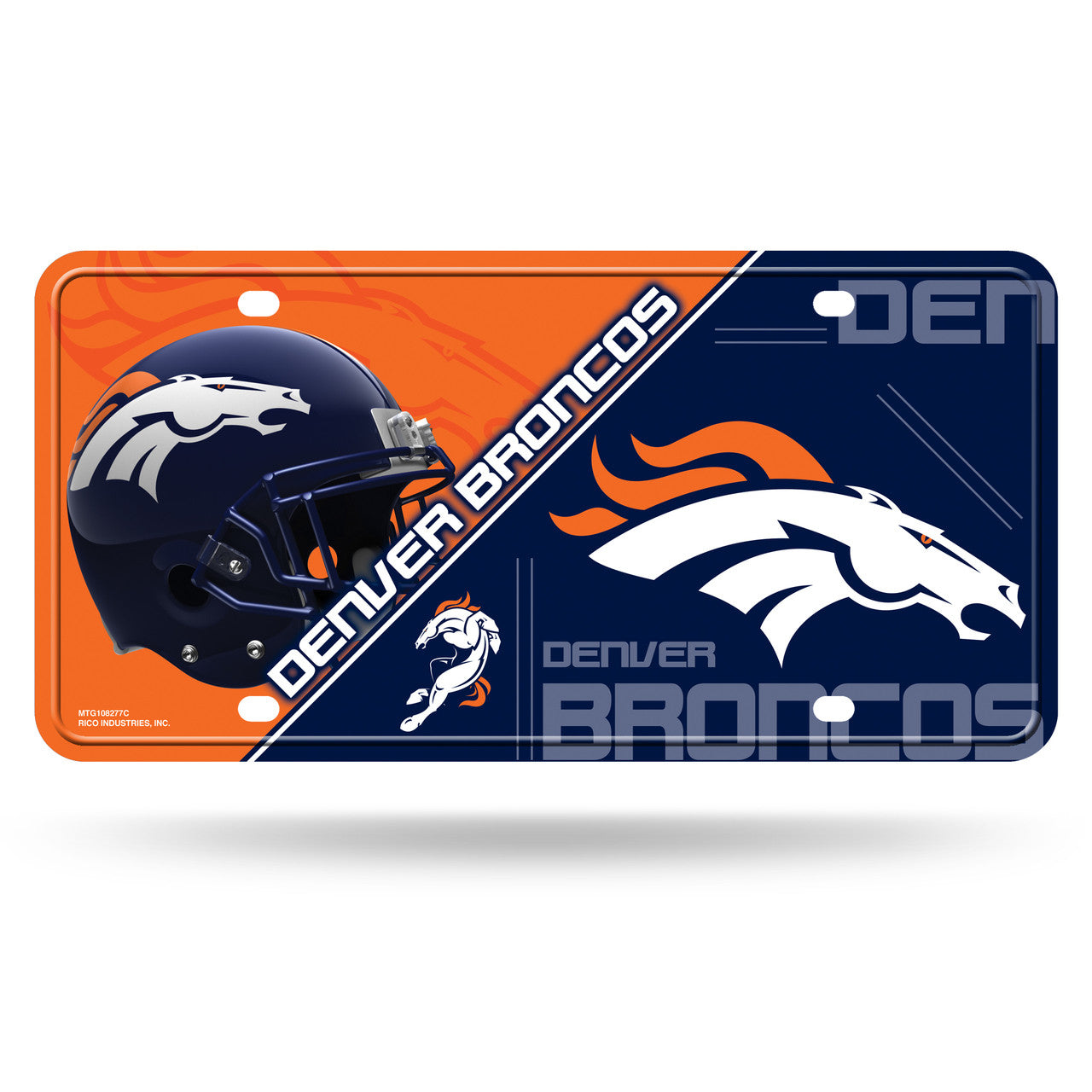 Denver Broncos License Plate Metal - Sports Collectibles, Sports Memorabilia, Sports Fan Shop, Sports Gifts