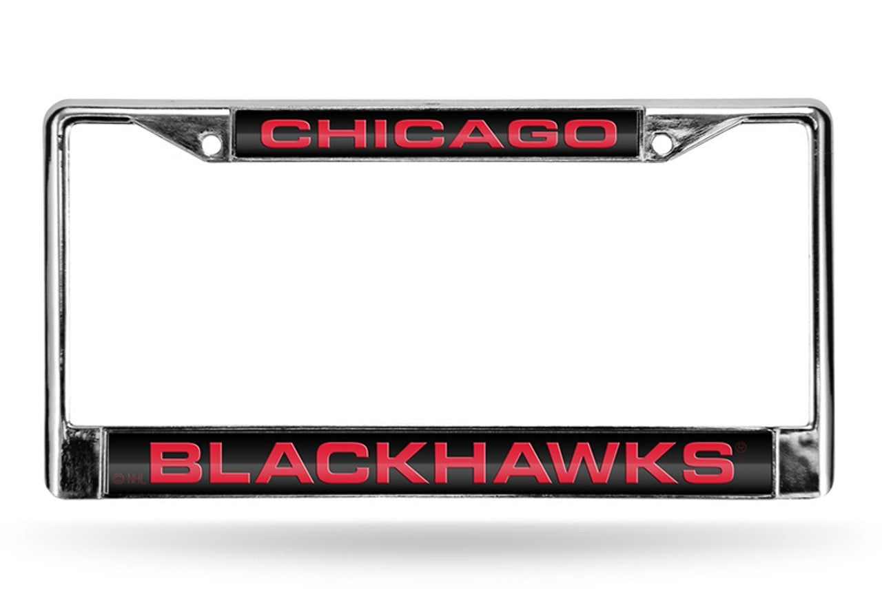 Chicago Blackhawks License Plate Frame Laser Cut - Sports Collectibles, Sports Memorabilia, Sports Fan Shop, Sports Gifts