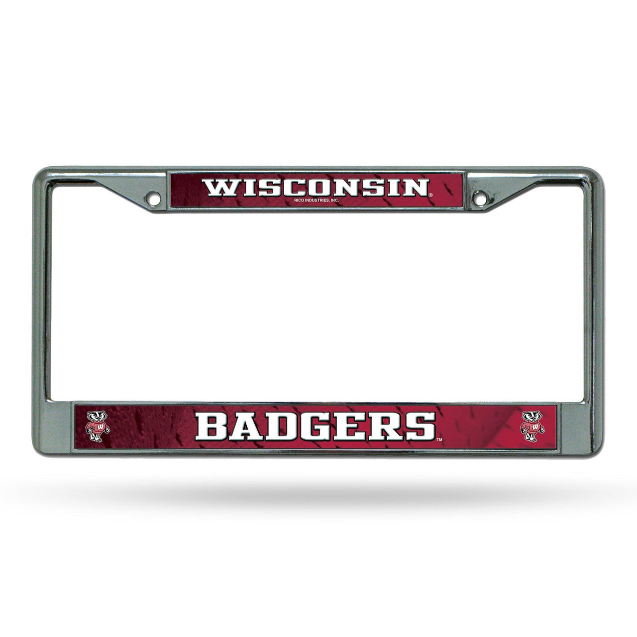 Wisconsin Badgers License Plate Frame Chrome Printed Insert - Sports Collectibles, Sports Memorabilia, Sports Fan Shop, Sports Gifts