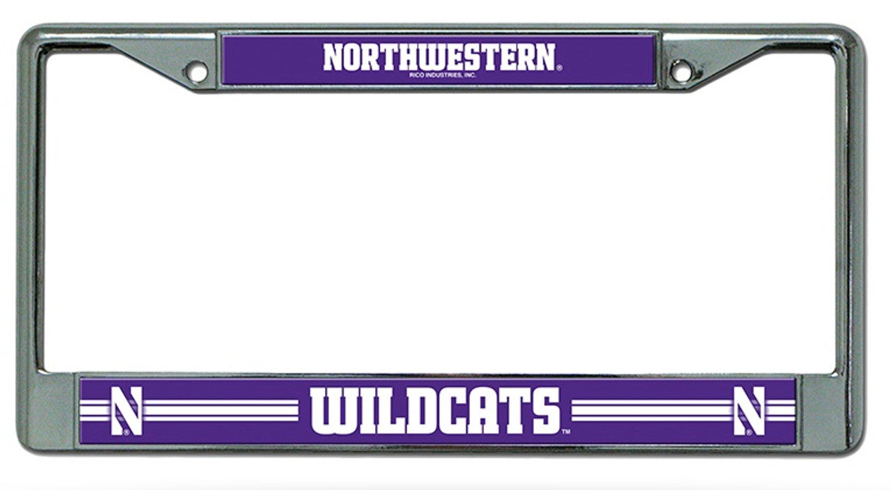 Northwestern Wildcats License Plate Frame Chrome - Sports Collectibles, Sports Memorabilia, Sports Fan Shop, Sports Gifts