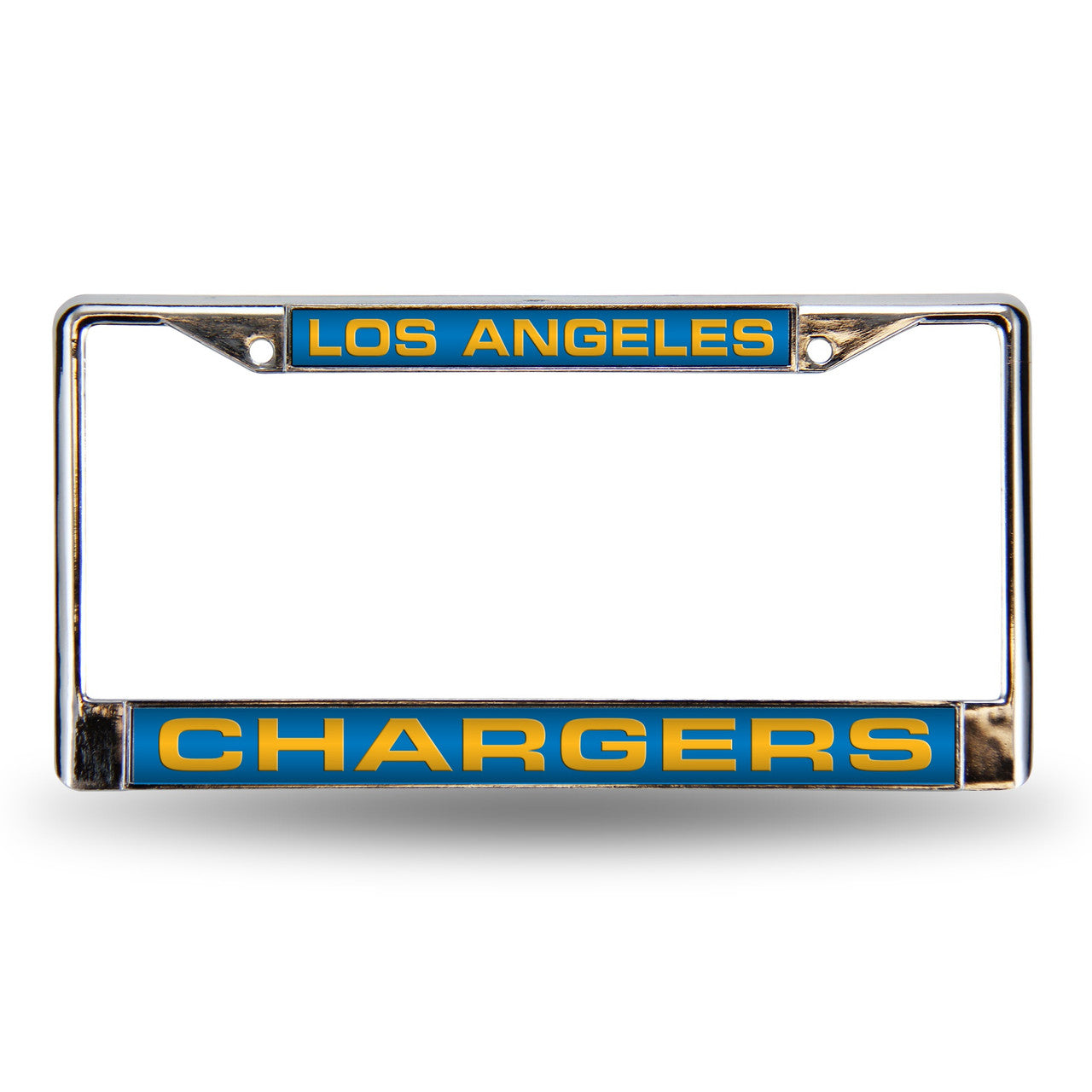 Los Angeles Chargers License Plate Frame Laser Cut Chrome - Special Order - Sports Collectibles, Sports Memorabilia, Sports Fan Shop, Sports Gifts