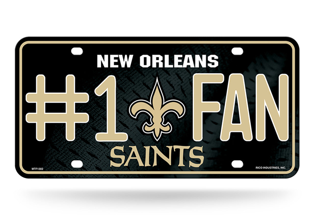 New Orleans Saints License Plate #1 Fan - Sports Collectibles, Sports Memorabilia, Sports Fan Shop, Sports Gifts