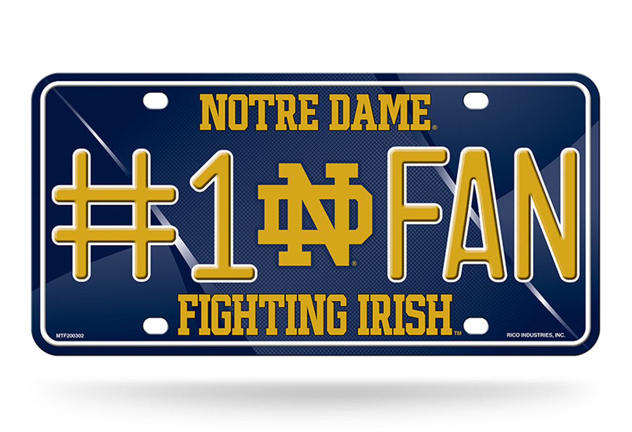 Notre Dame Fighting Irish License Plate #1 Fan - Sports Collectibles, Sports Memorabilia, Sports Fan Shop, Sports Gifts