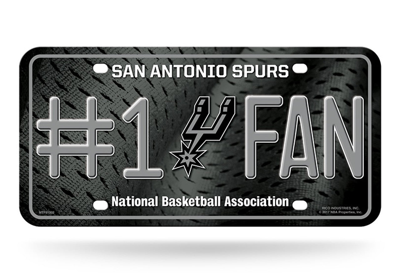 San Antonio Spurs License Plate #1 Fan - Sports Collectibles, Sports Memorabilia, Sports Fan Shop, Sports Gifts
