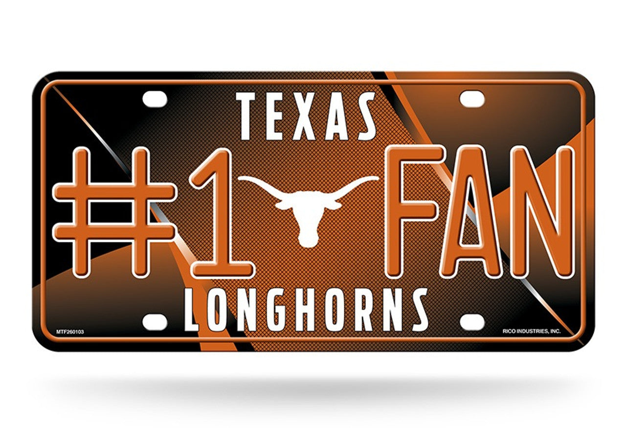 Texas Longhorns License Plate #1 Fan - Sports Collectibles, Sports Memorabilia, Sports Fan Shop, Sports Gifts