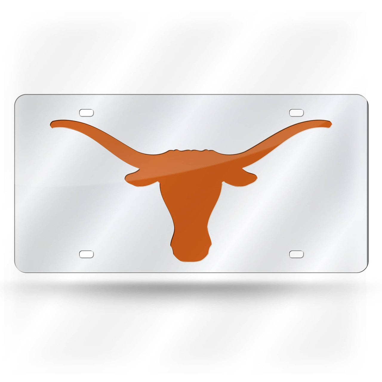 Texas Longhorns License Plate Laser Cut Silver - Sports Collectibles, Sports Memorabilia, Sports Fan Shop, Sports Gifts