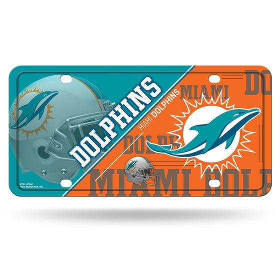 Miami Dolphins License Plate Metal - Sports Collectibles, Sports Memorabilia, Sports Fan Shop, Sports Gifts