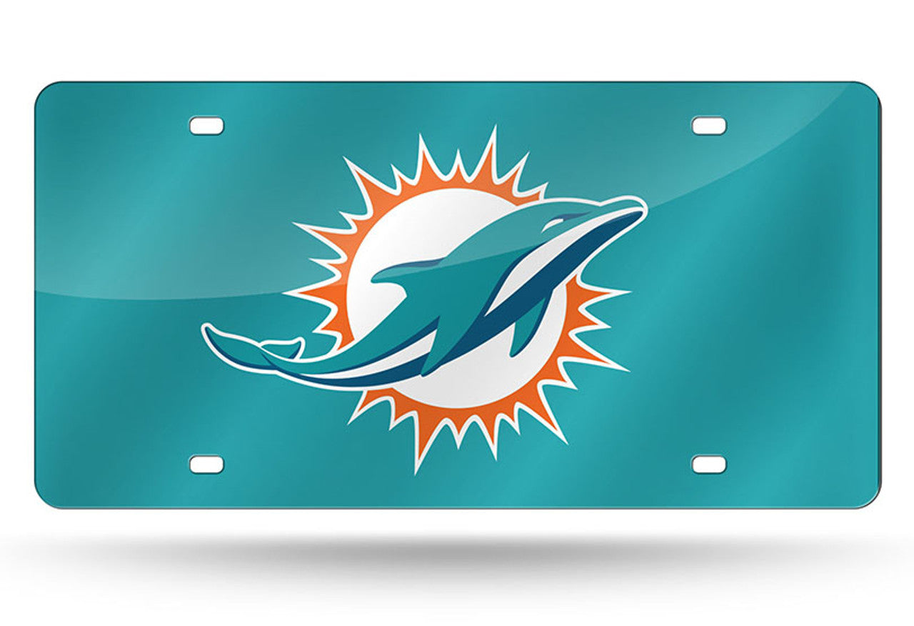 Miami Dolphins License Plate Laser Cut Light Teal - Sports Collectibles, Sports Memorabilia, Sports Fan Shop, Sports Gifts