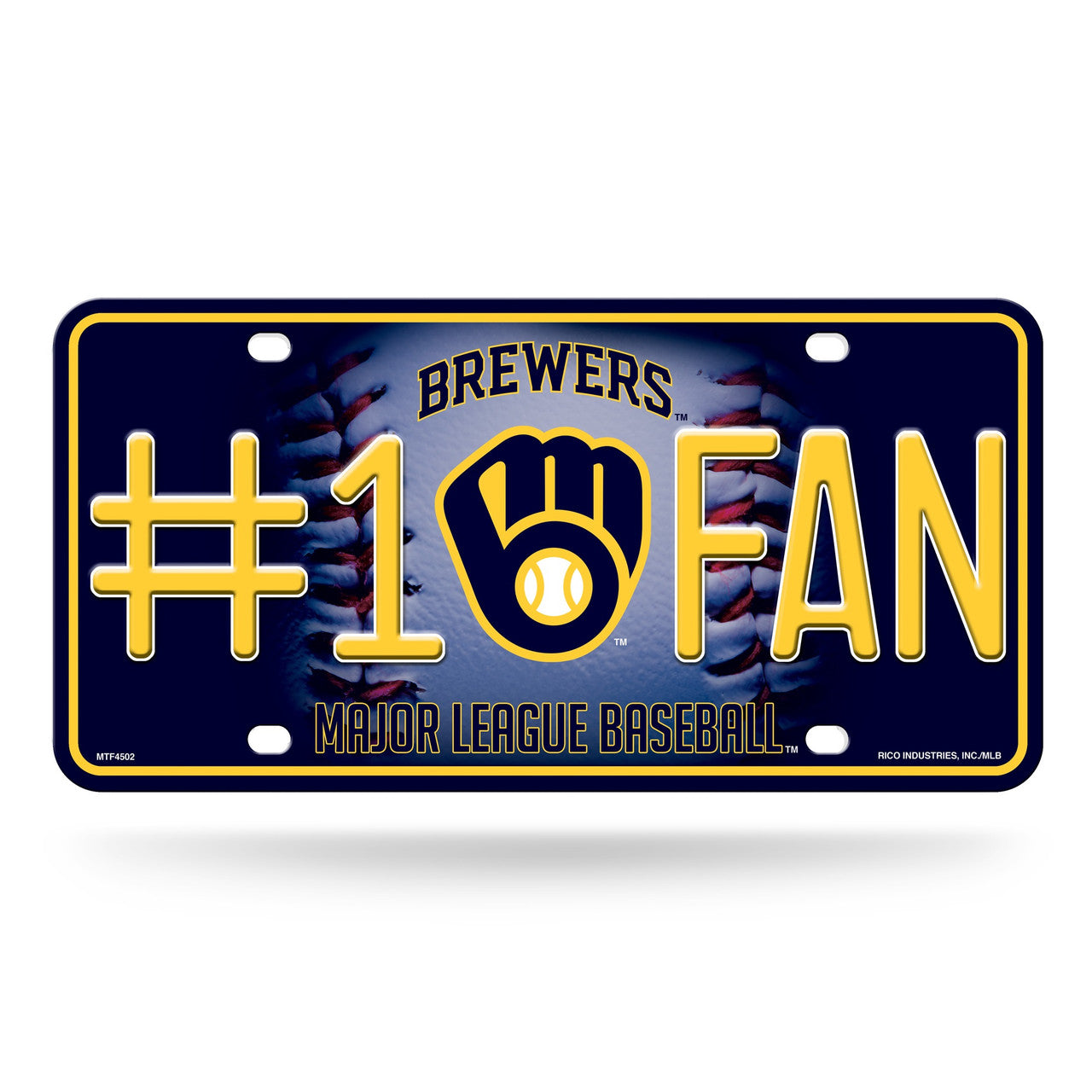 Milwaukee Brewers License Plate #1 Fan Alternate Design - Sports Collectibles, Sports Memorabilia, Sports Fan Shop, Sports Gifts