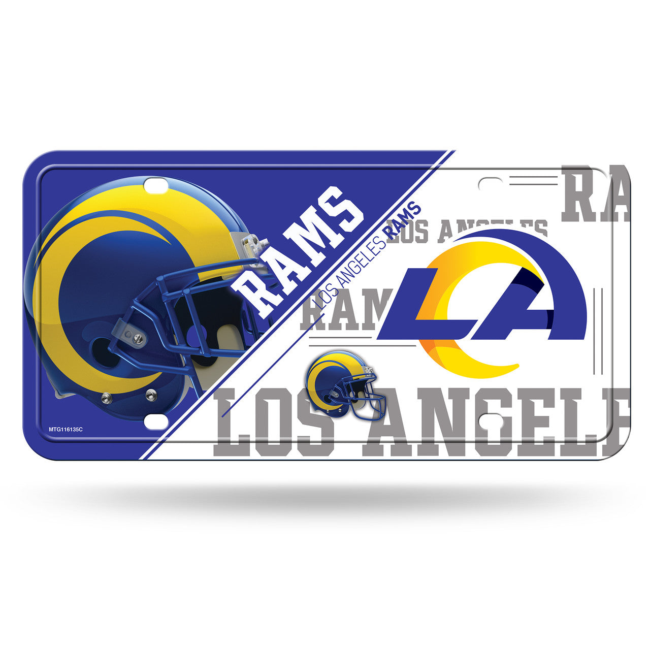 Los Angeles Rams License Plate Metal - Sports Collectibles, Sports Memorabilia, Sports Fan Shop, Sports Gifts