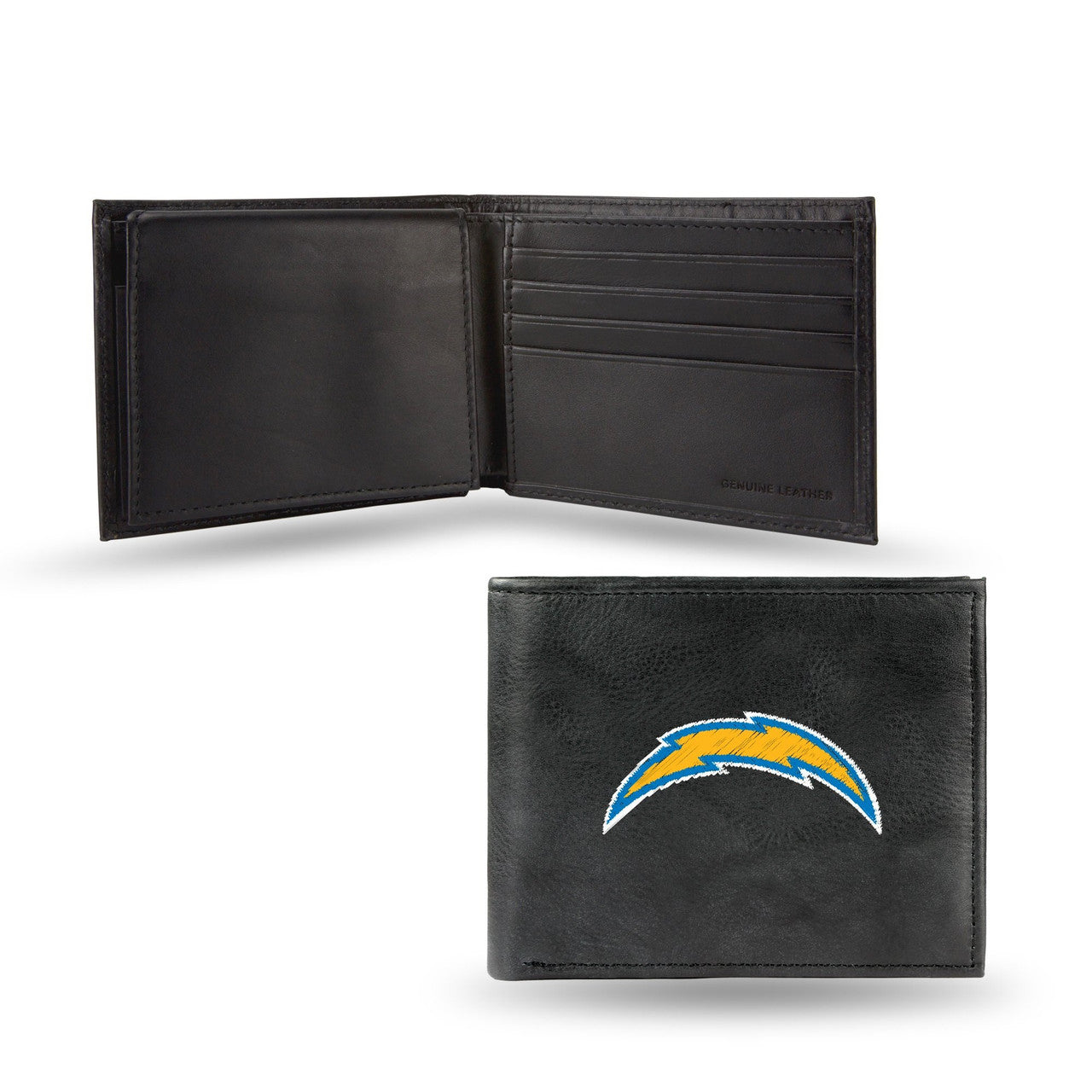 Los Angeles Chargers Wallet Billfold Leather Embroidered Black - Special Order - Sports Collectibles, Sports Memorabilia, Sports Fan Shop, Sports Gifts