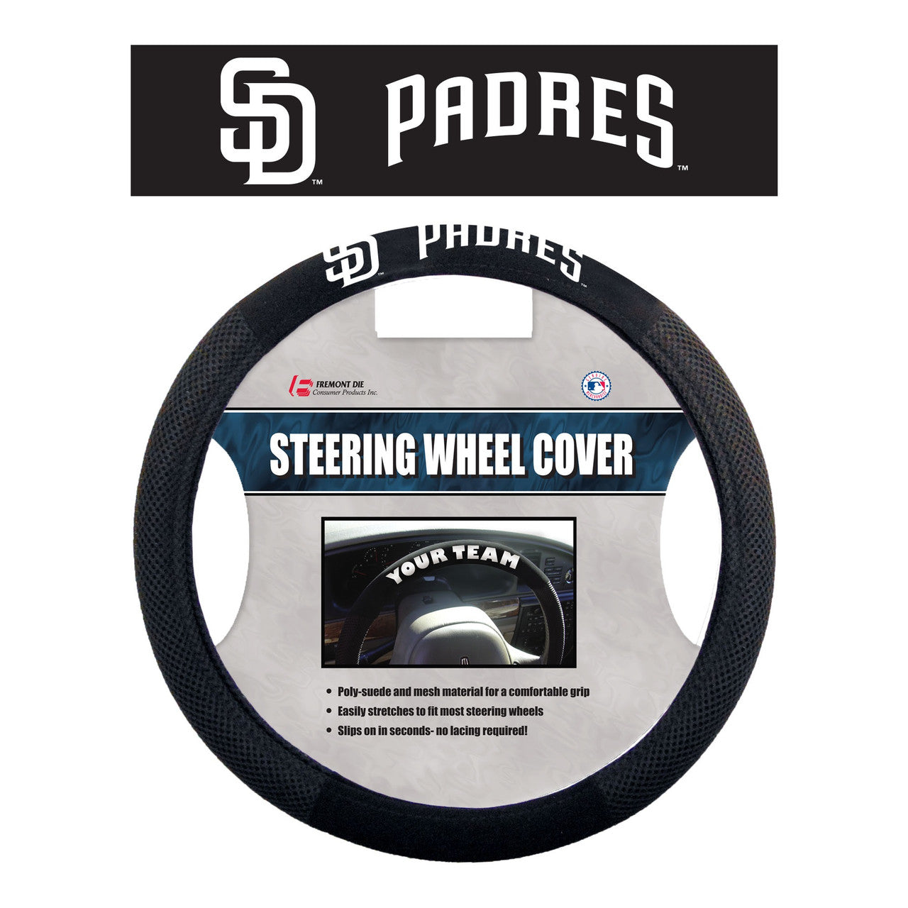 San Diego Padres Steering Wheel Cover Mesh Style CO - Sports Collectibles, Sports Memorabilia, Sports Fan Shop, Sports Gifts
