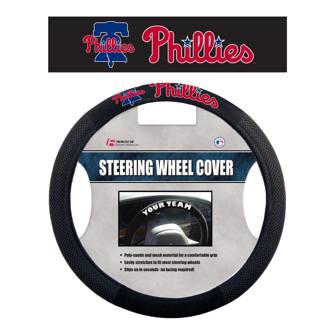 Philadelphia Phillies Steering Wheel Cover Mesh Style Alternate CO - Sports Collectibles, Sports Memorabilia, Sports Fan Shop, Sports Gifts