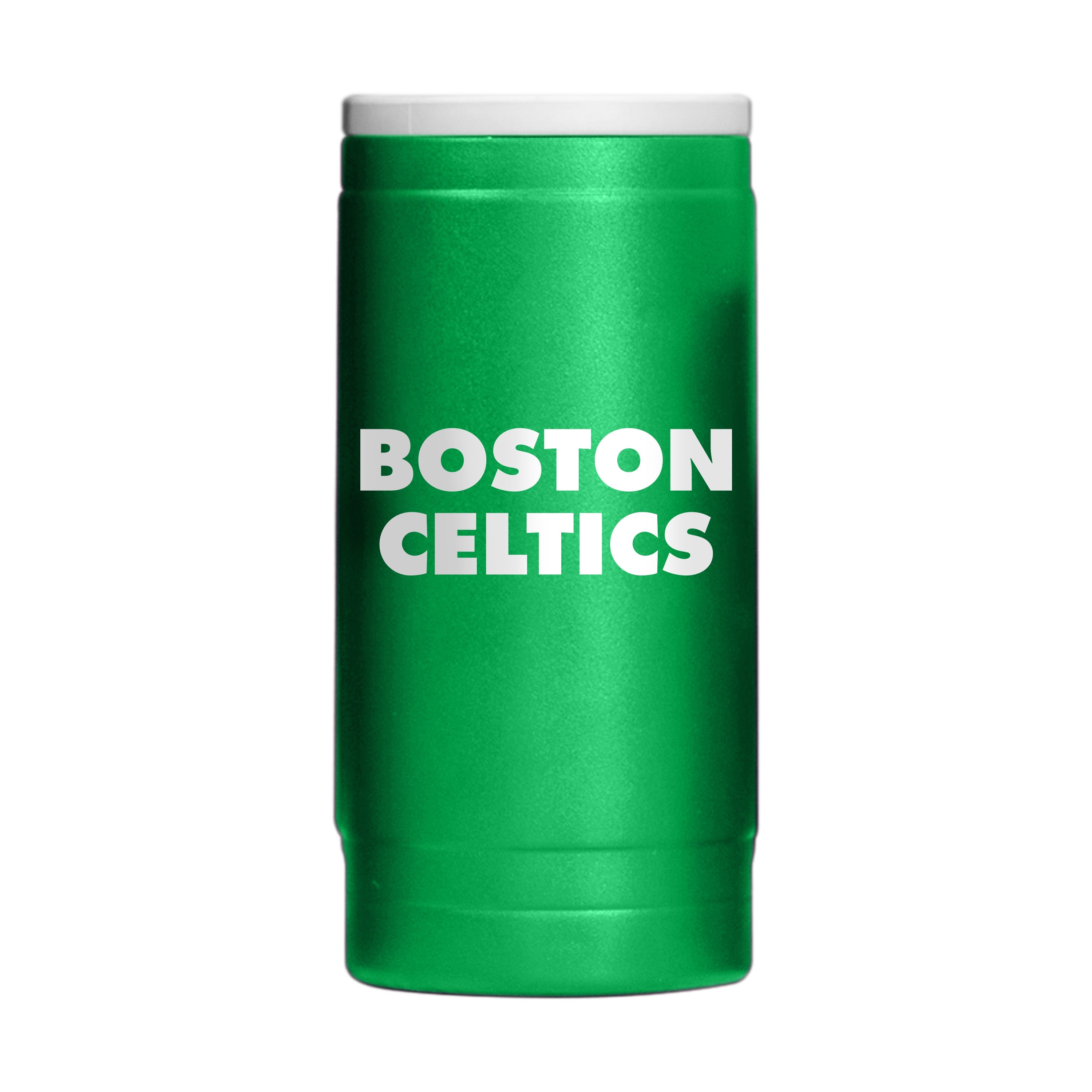 Boston Celtics 12oz Flipside Powdercoat SlimCan Coolie - Sports Gifts, Sports Memorabilia, Sports Collectibles, Fan Shop