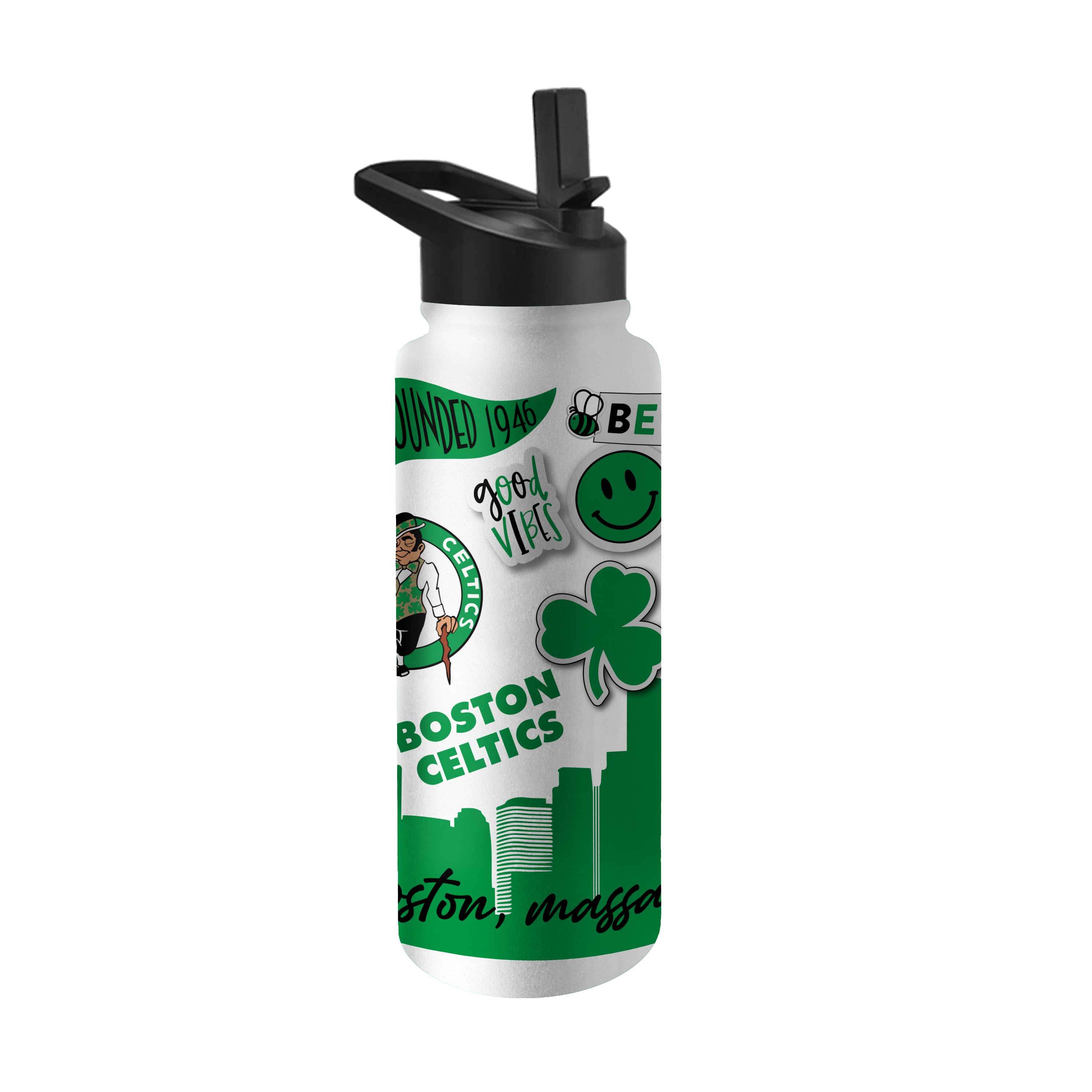 Boston Celtics 34oz Native Quencher Bottle - Sports Gifts, Sports Memorabilia, Sports Collectibles, Fan Shop