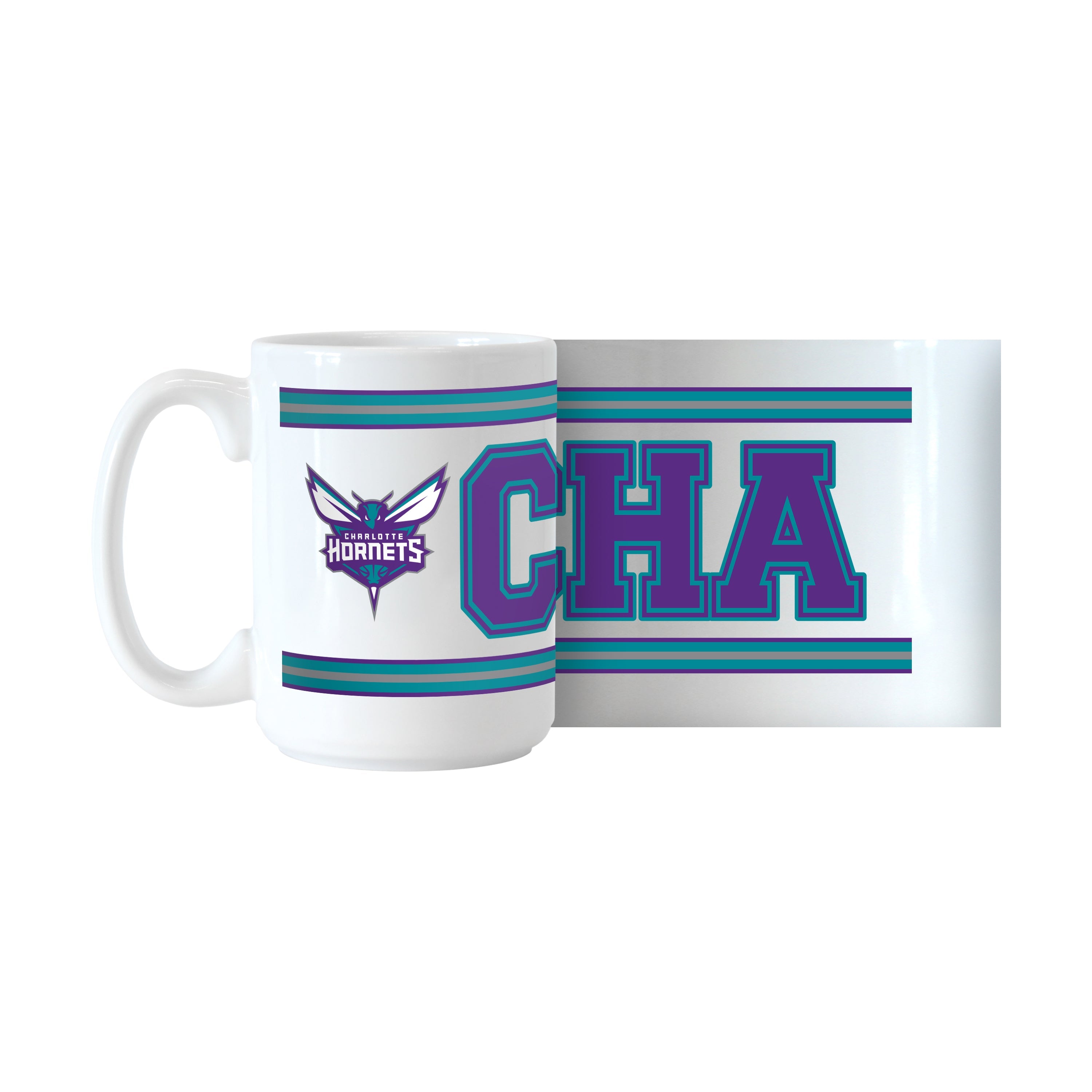 Charlotte Hornets 15oz Overtime Stripe Sublimated Mug - Sports Gifts, Sports Memorabilia, Sports Collectibles, Fan Shop