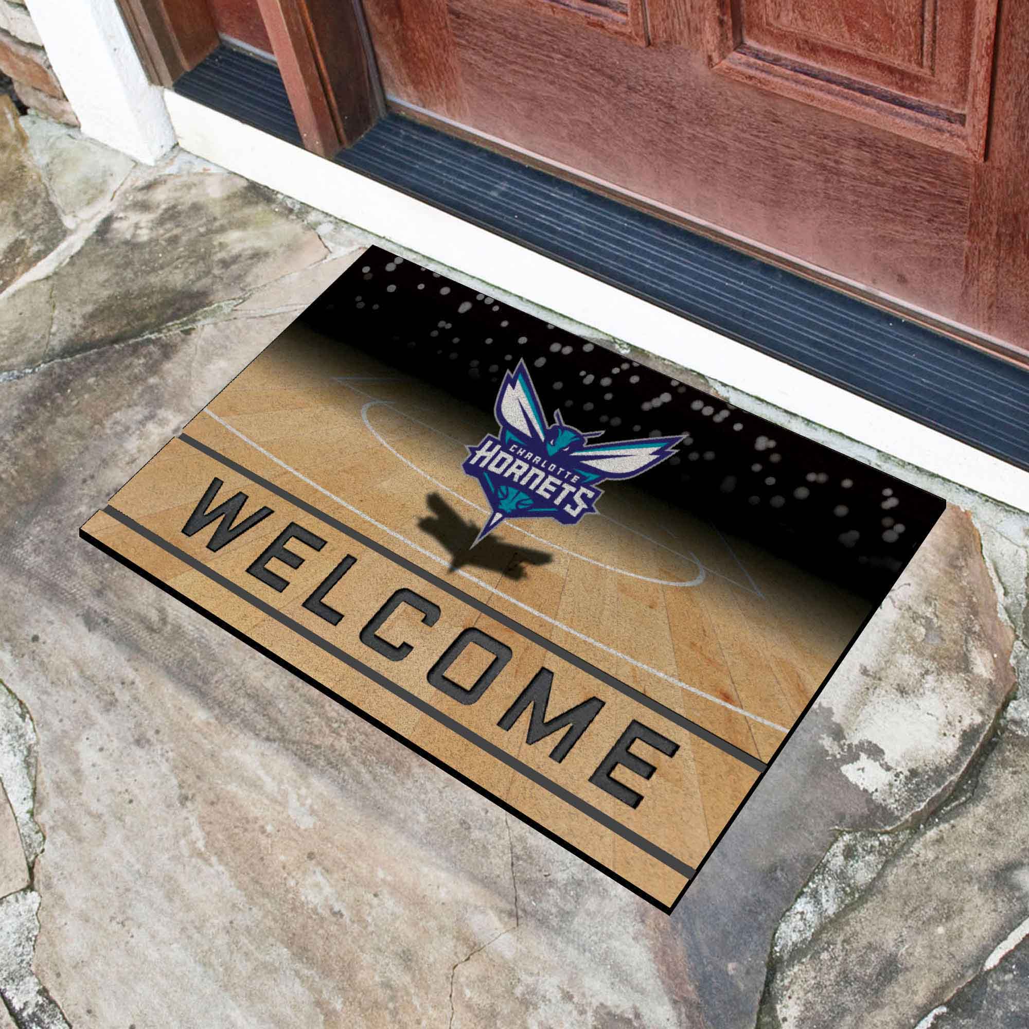 NBA - Charlotte Hornets Crumb Rubber Door Mat - Sports Gifts, Sports Memorabilia, Sports Collectibles, Fan Shop