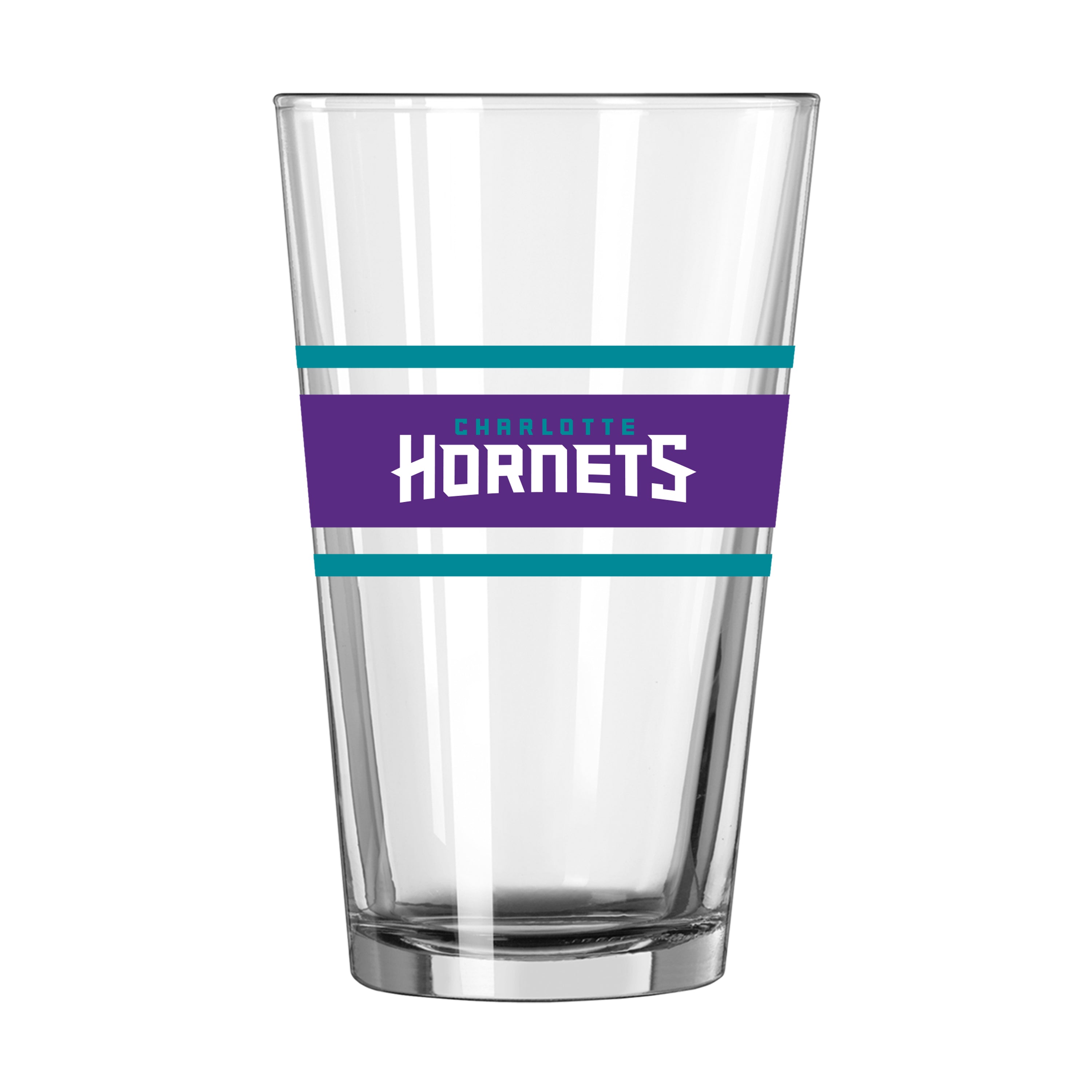Charlotte Hornets 16oz Stripe Pint Glass - Sports Gifts, Sports Memorabilia, Sports Collectibles, Fan Shop