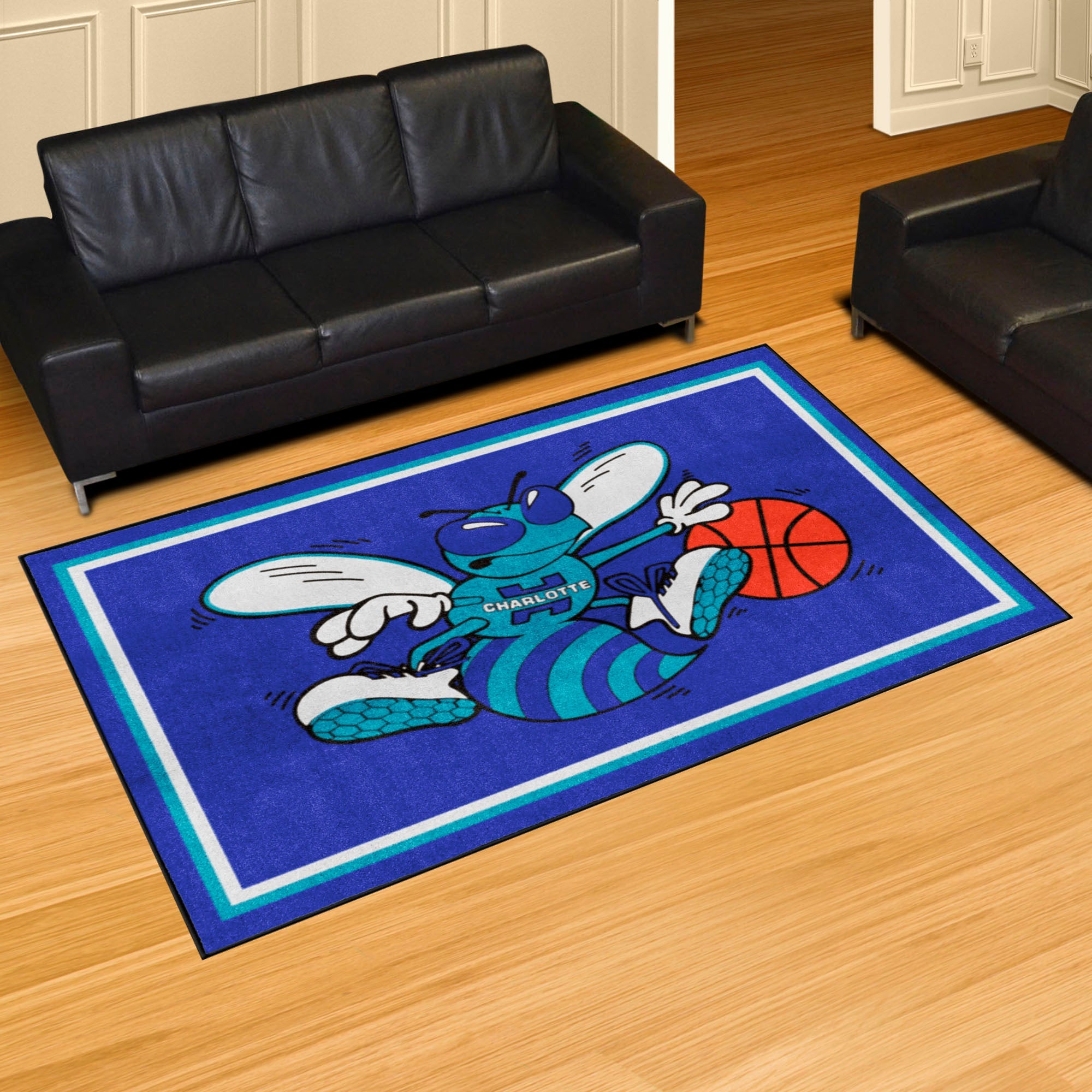 NBAV – Charlotte Hornets 5x8 Rug - Sports Gifts, Sports Memorabilia, Sports Collectibles, Fan Shop