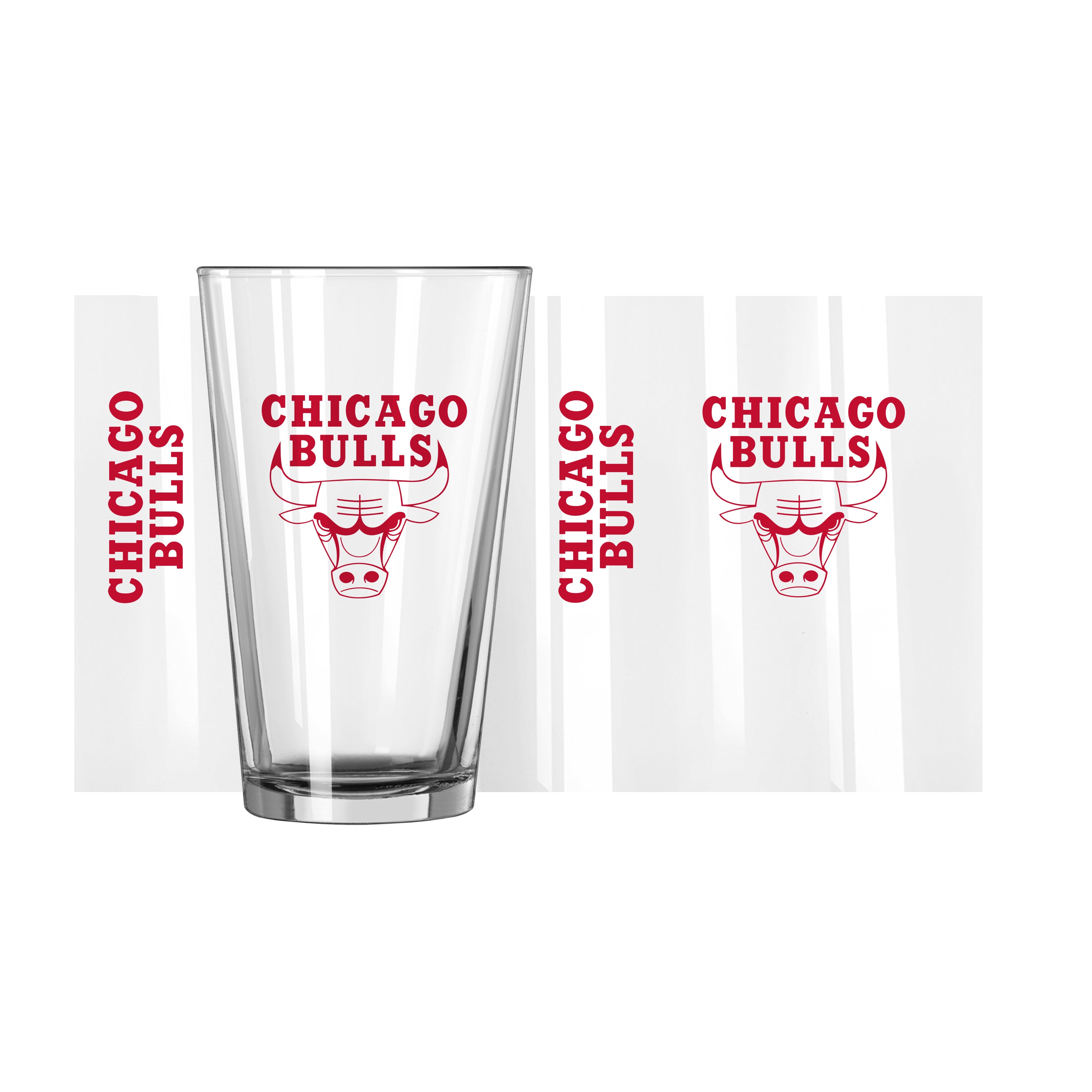 Chicago Bulls 16oz Gameday Pint Glass - Sports Gifts, Sports Memorabilia, Sports Collectibles, Fan Shop