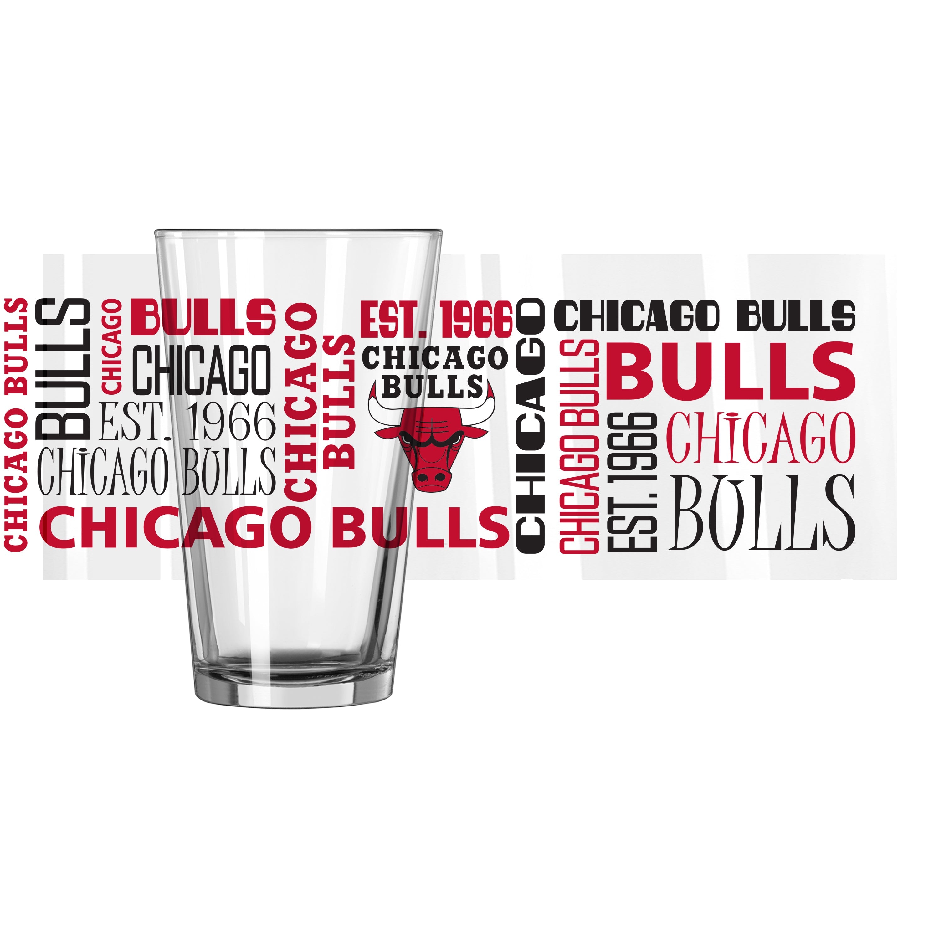 Chicago Bulls 16oz Spirit Pint Glass - Sports Gifts, Sports Memorabilia, Sports Collectibles, Fan Shop