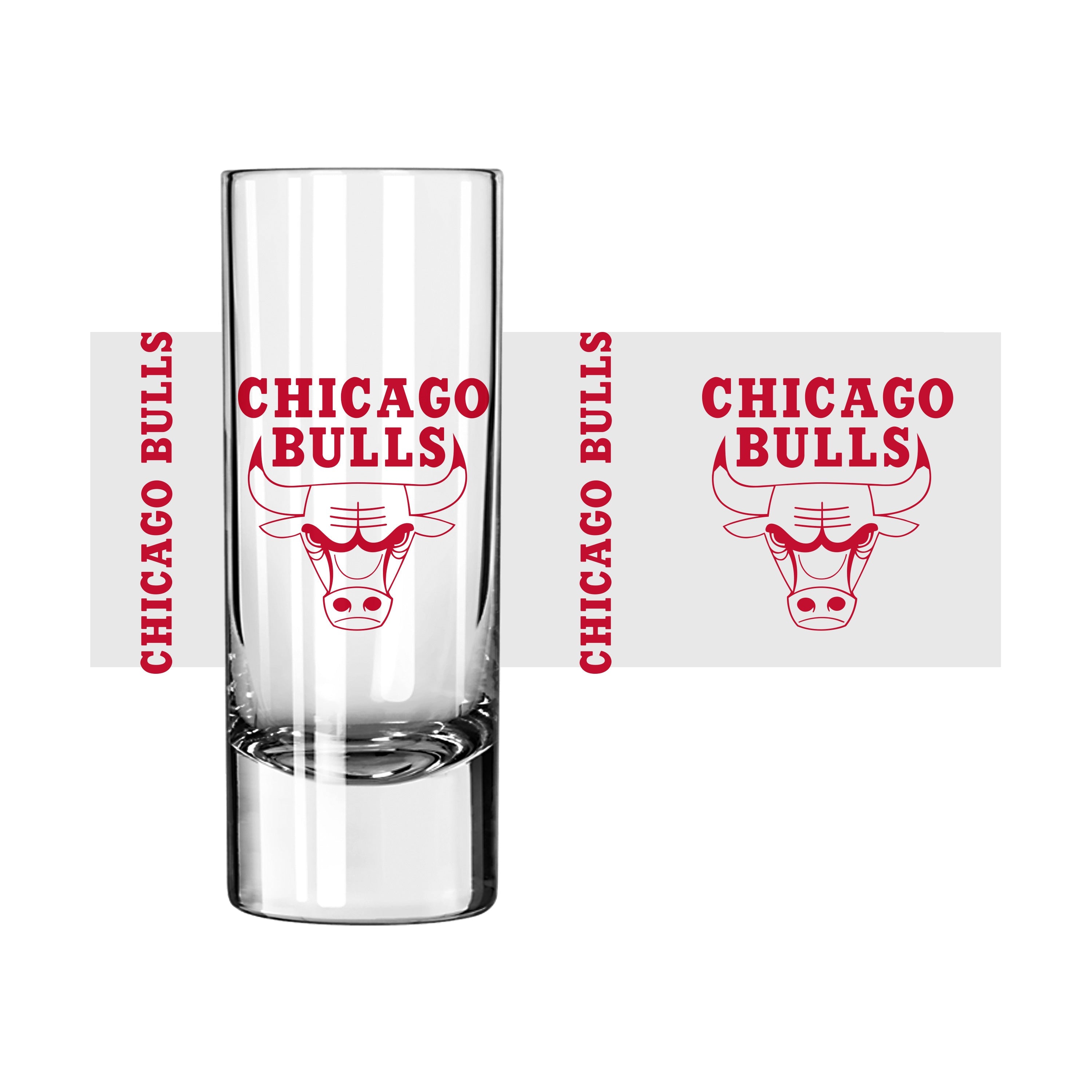 Chicago Bulls 2.5oz Gameday Shooter Glass - Sports Gifts, Sports Memorabilia, Sports Collectibles, Fan Shop