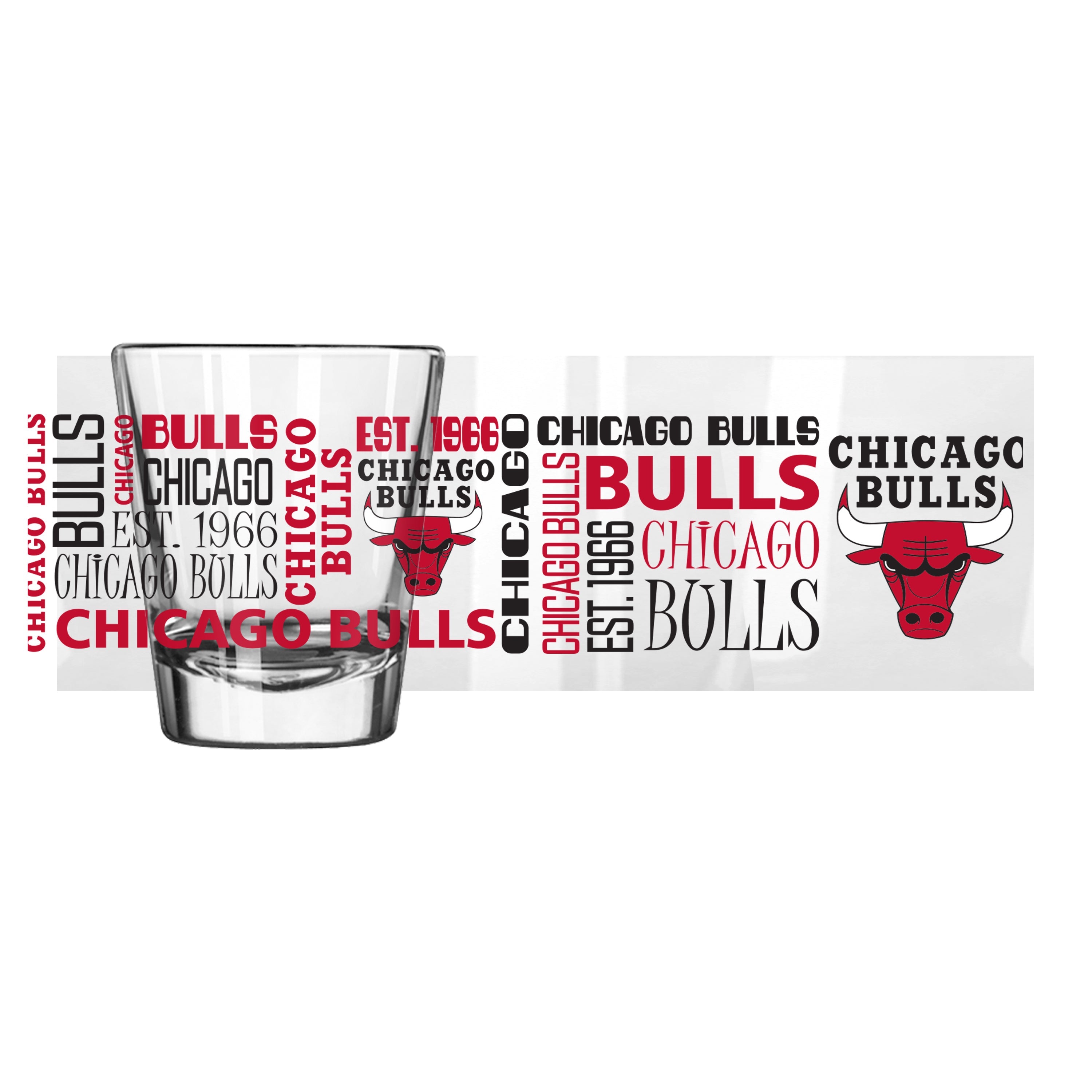 Chicago Bulls 2oz Spirit Shot Glass - Sports Gifts, Sports Memorabilia, Sports Collectibles, Fan Shop