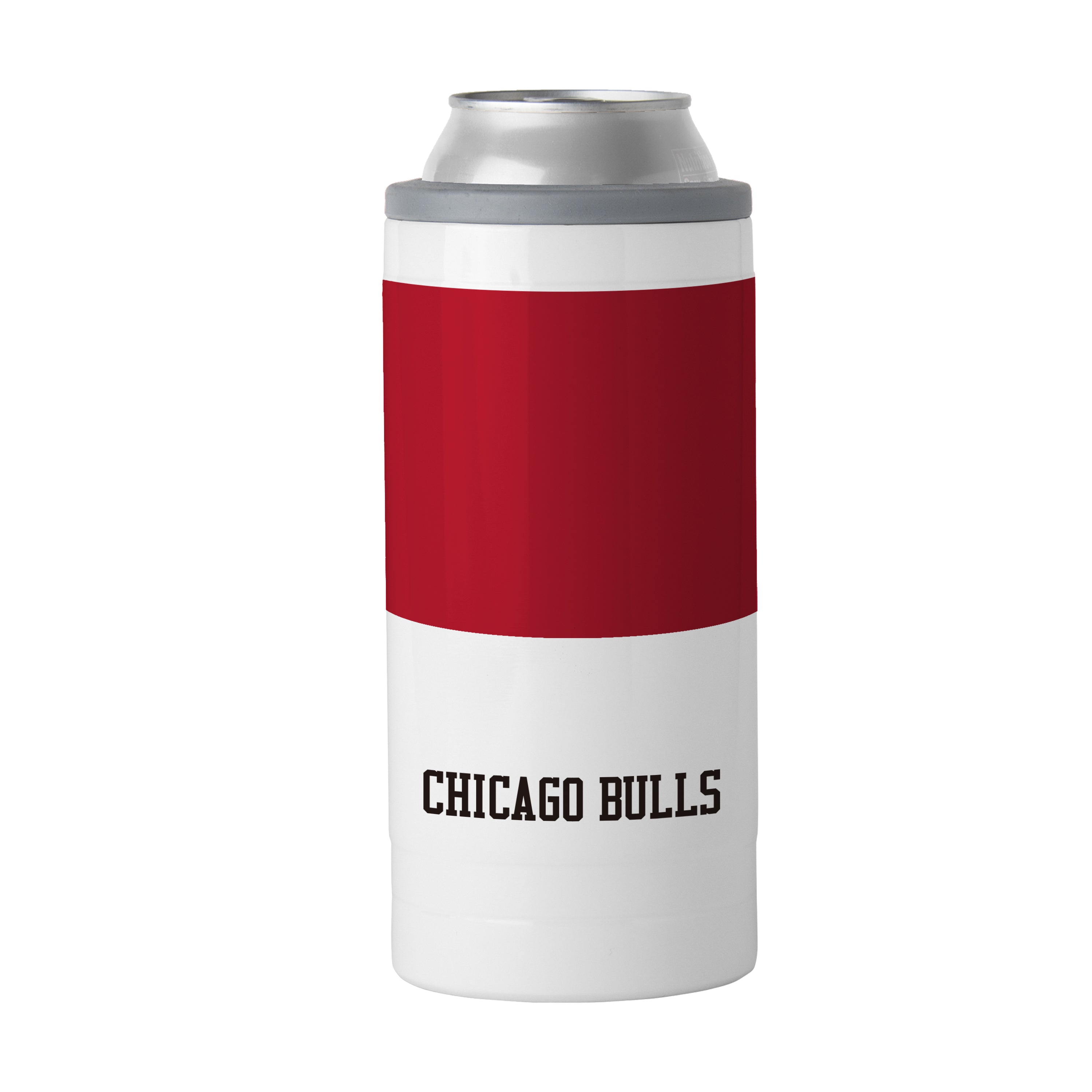 Chicago Bulls 12oz Colorblock Slim Can Coolie - Sports Gifts, Sports Memorabilia, Sports Collectibles, Fan Shop