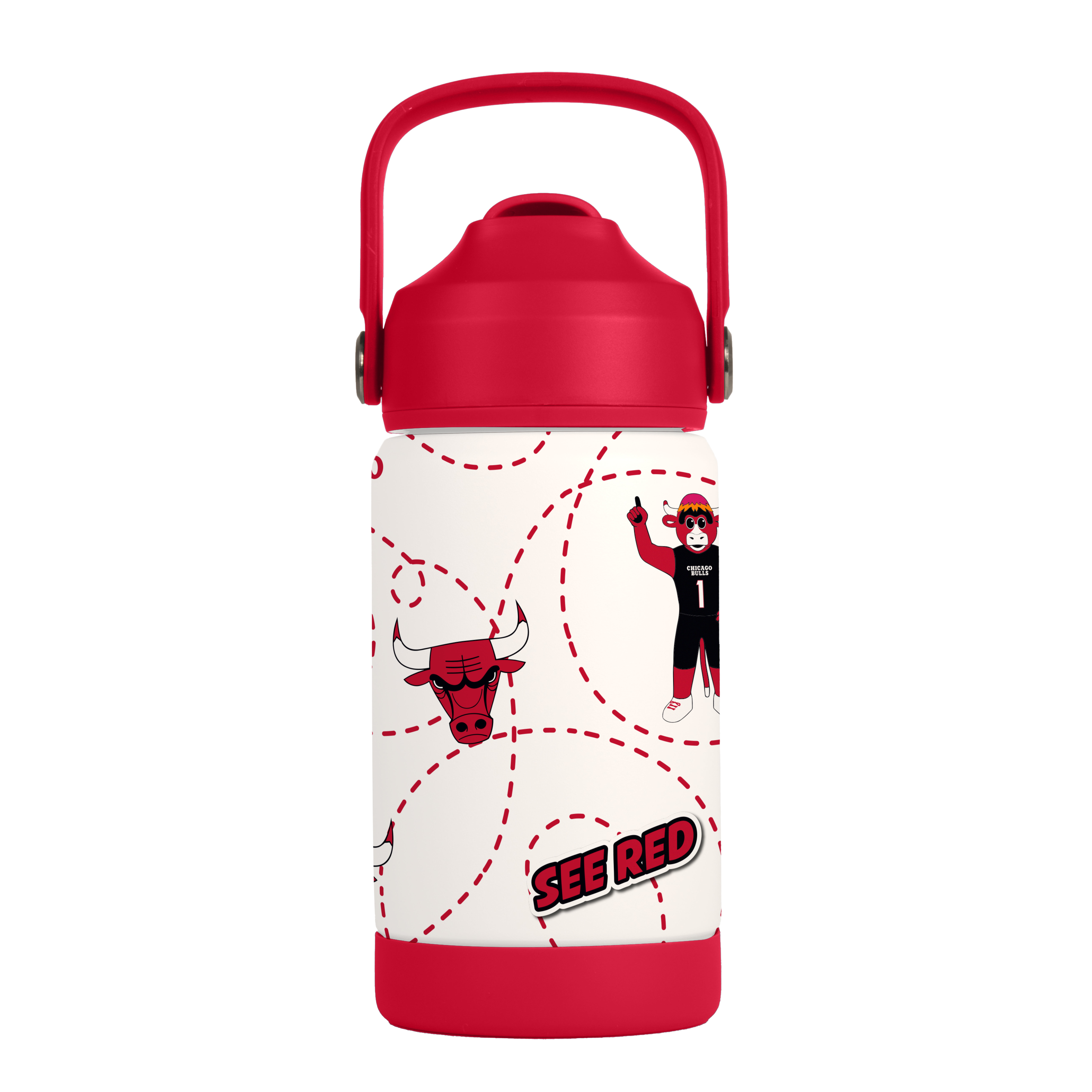 Chicago Bulls 12oz Mascot SS Kids Bottle - Sports Gifts, Sports Memorabilia, Sports Collectibles, Fan Shop