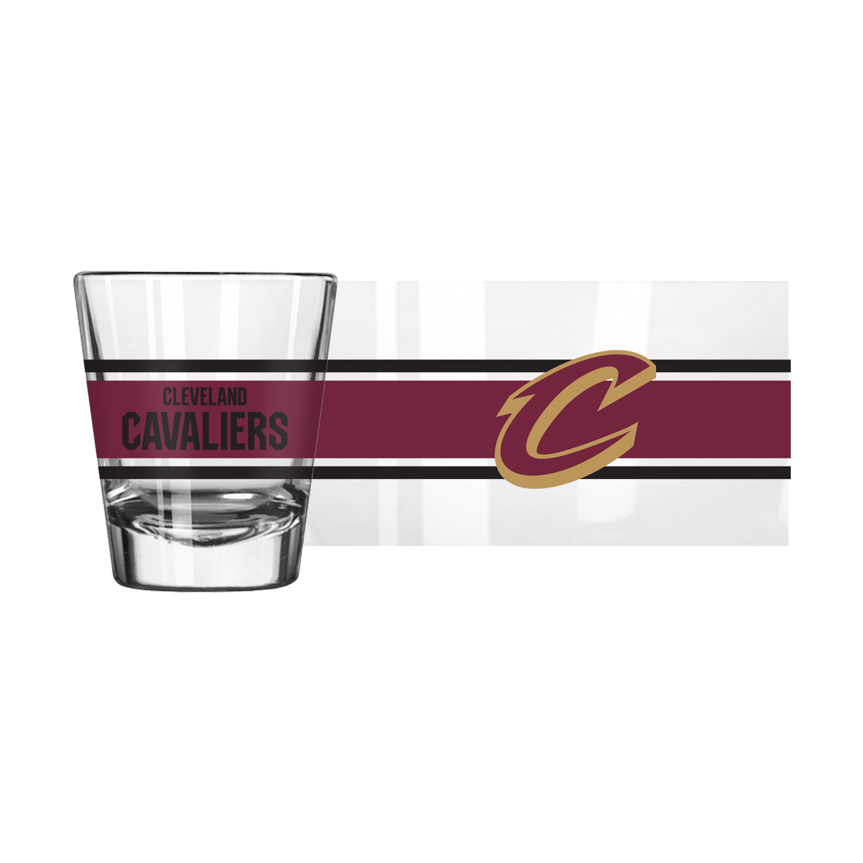 Cleveland Cavaliers 2oz Stripe Shot Glass - Sports Gifts, Sports Memorabilia, Sports Collectibles, Fan Shop