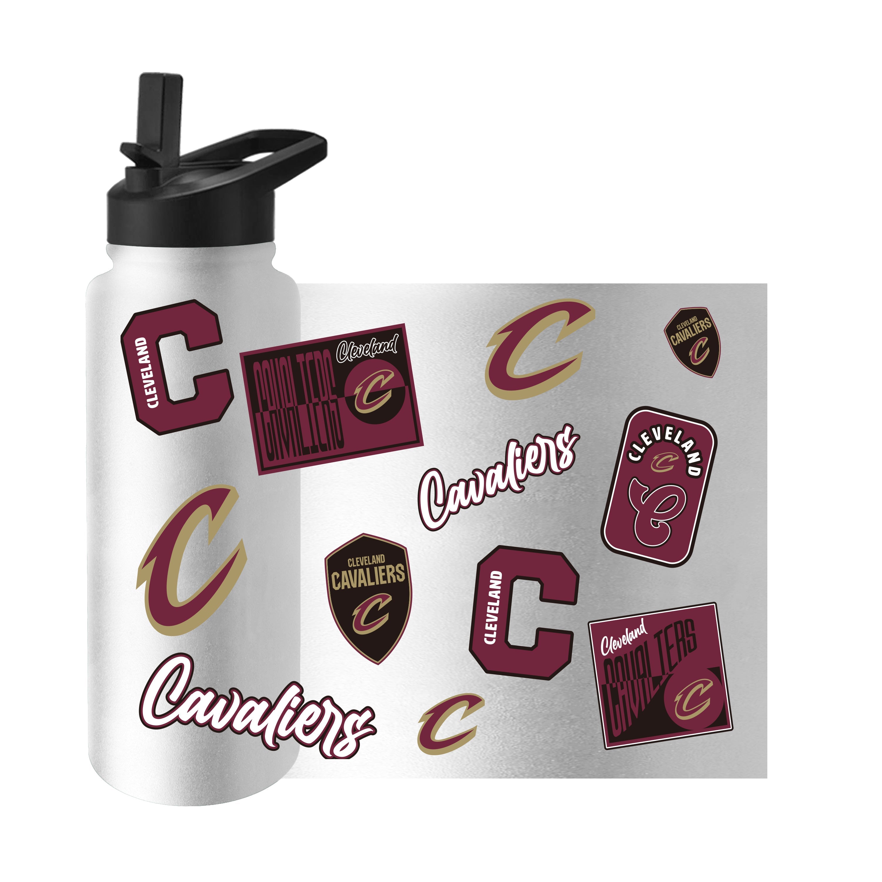 Cleveland Cavaliers 34oz White Dreamweave Quencher Bottle - Sports Gifts, Sports Memorabilia, Sports Collectibles, Fan Shop
