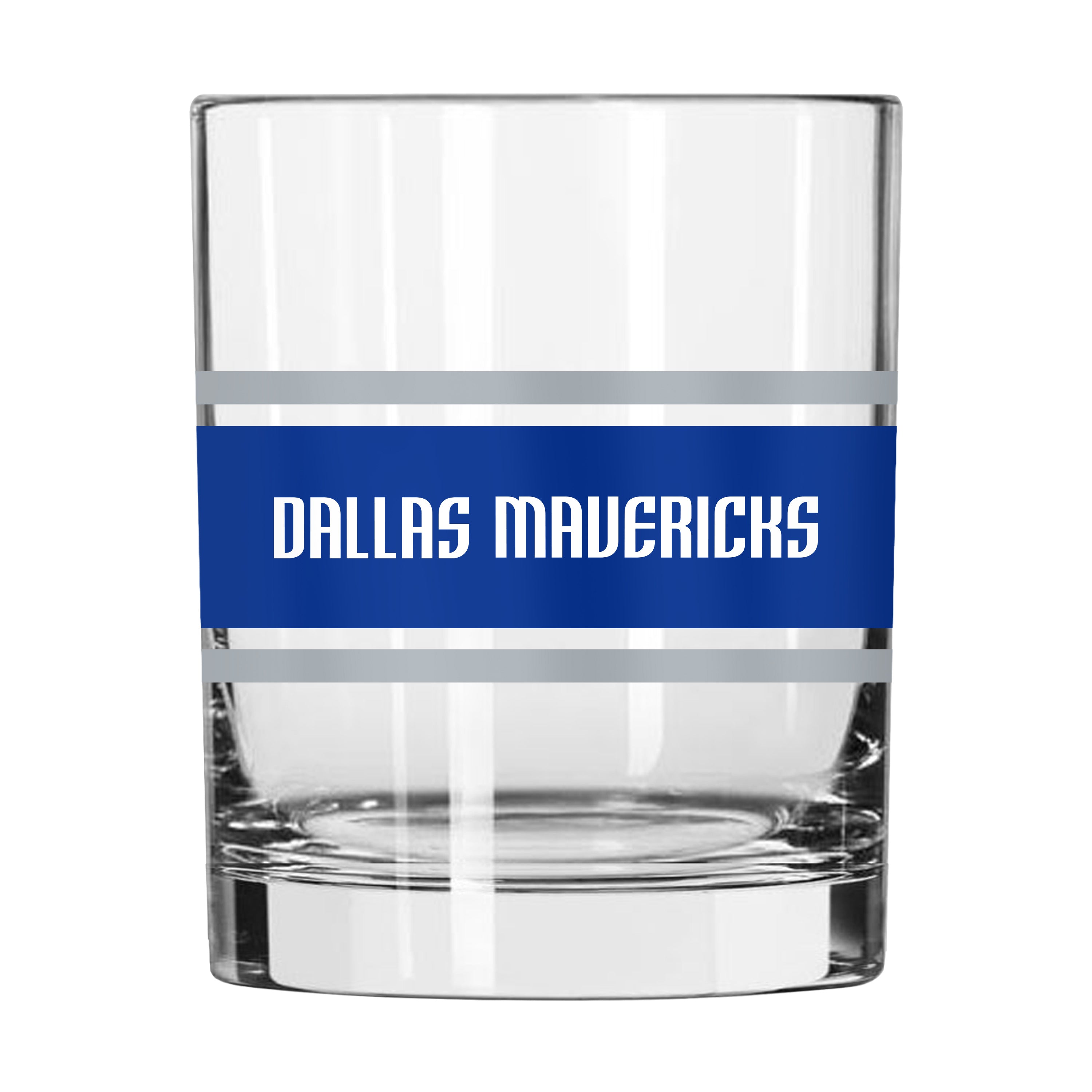 Dallas Mavericks 14oz Stripe Rocks Glass - Sports Gifts, Sports Memorabilia, Sports Collectibles, Fan Shop