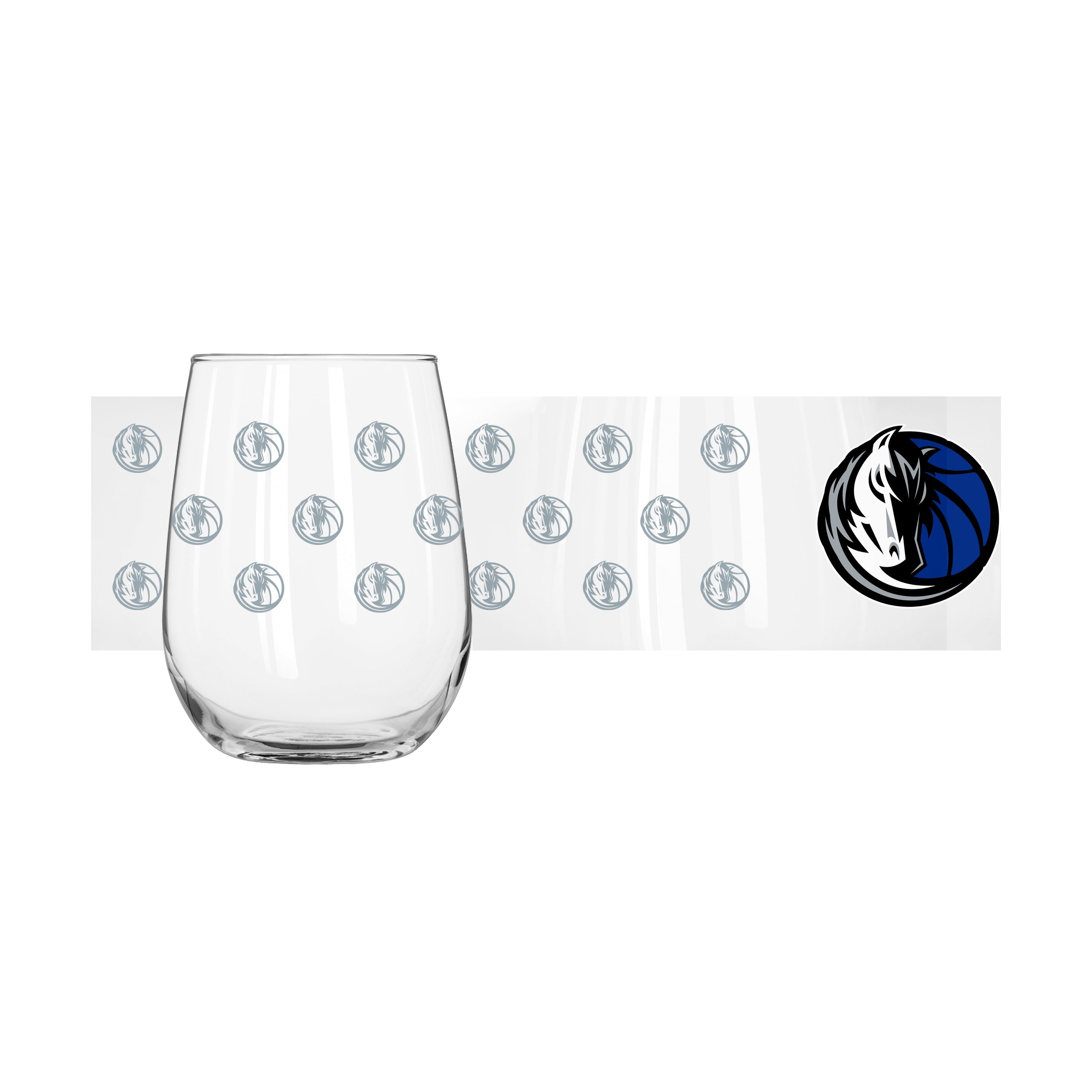 Dallas Mavericks 16oz Satin Etch Curved Beverage Glass - Sports Gifts, Sports Memorabilia, Sports Collectibles, Fan Shop