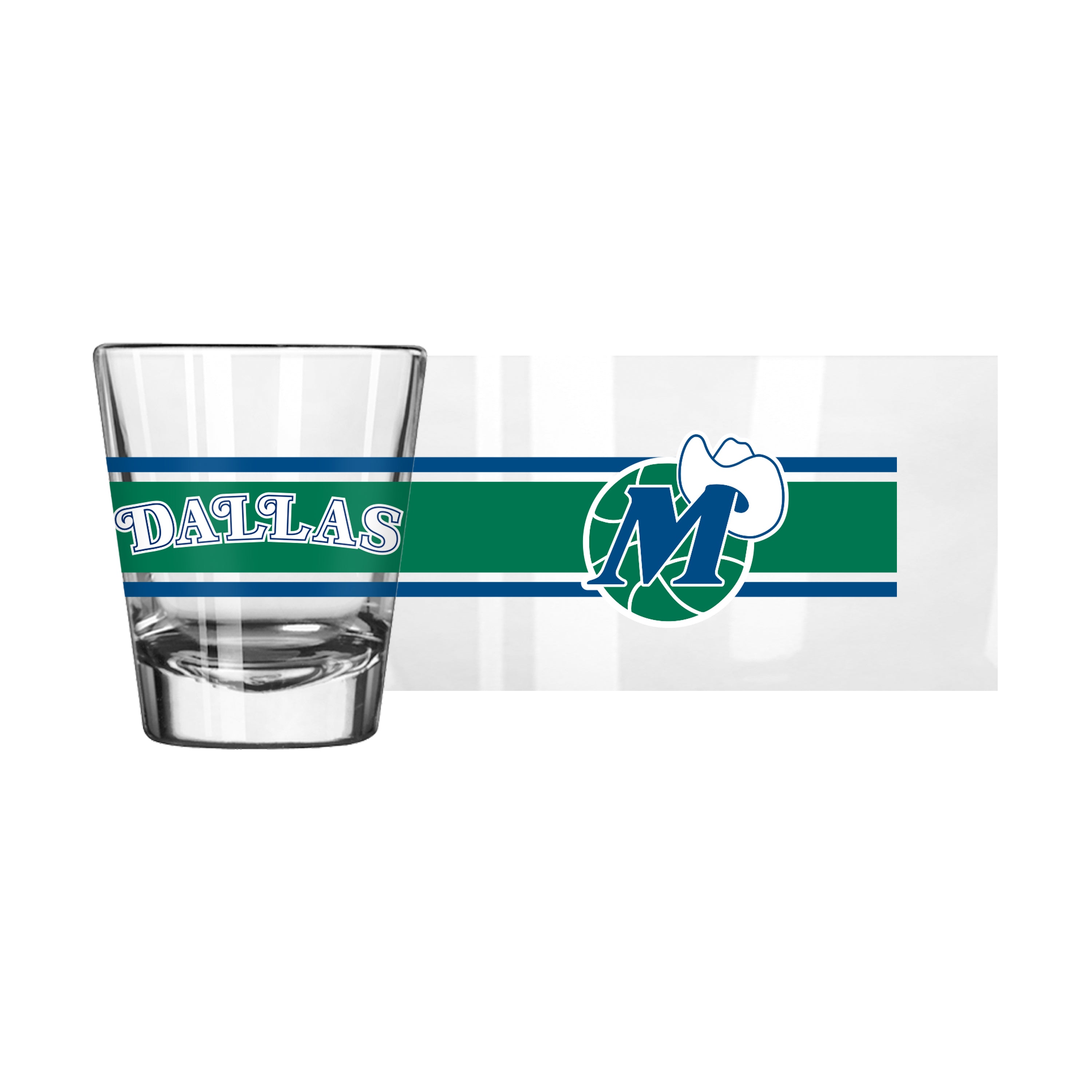 Dallas Mavericks 2oz Vintage Stripe Shot Glass - Sports Gifts, Sports Memorabilia, Sports Collectibles, Fan Shop